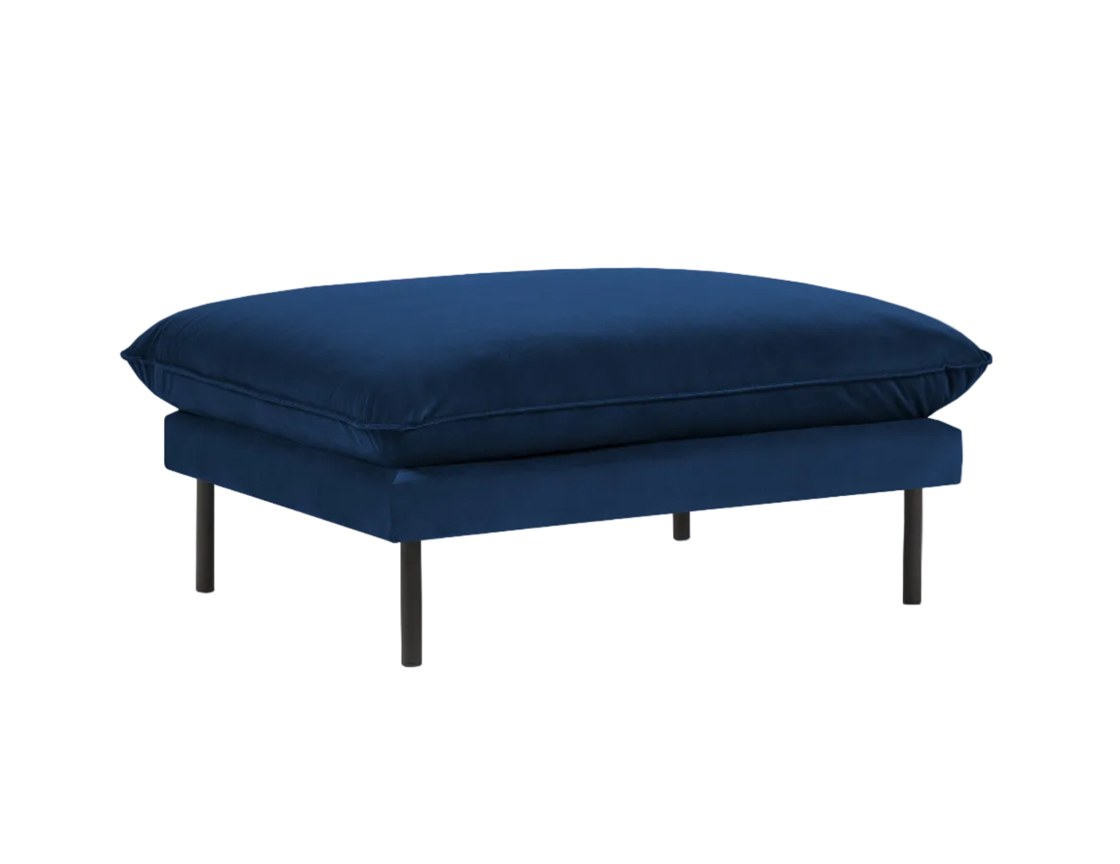 Velvet Pouf VIENNA Royal Blue with Black Base