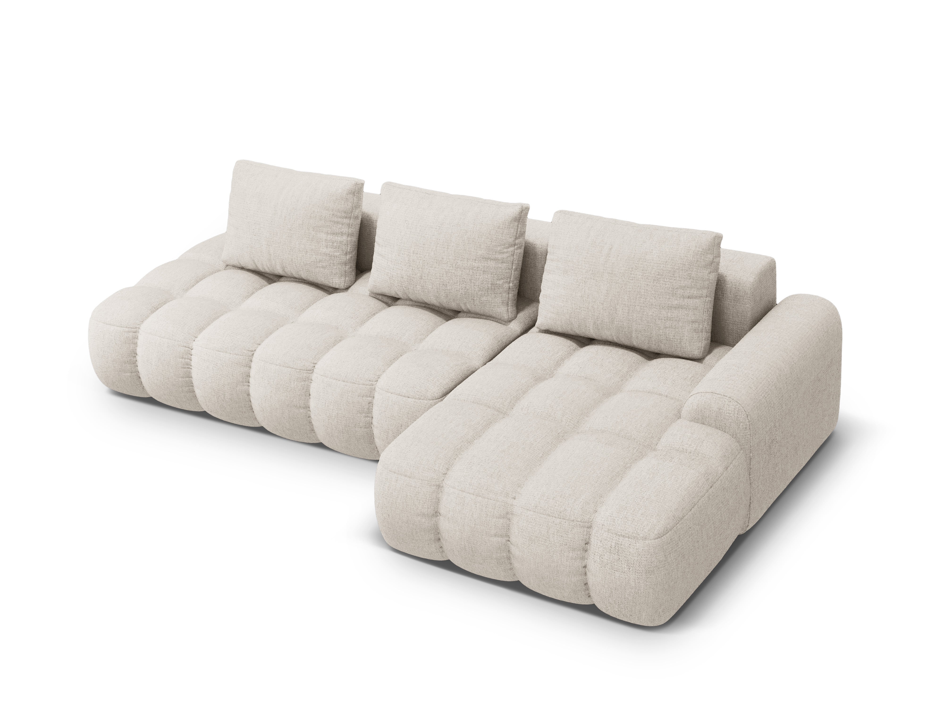 Rechtsseitige Schlafcouch 3-Sitzer LINZ creme