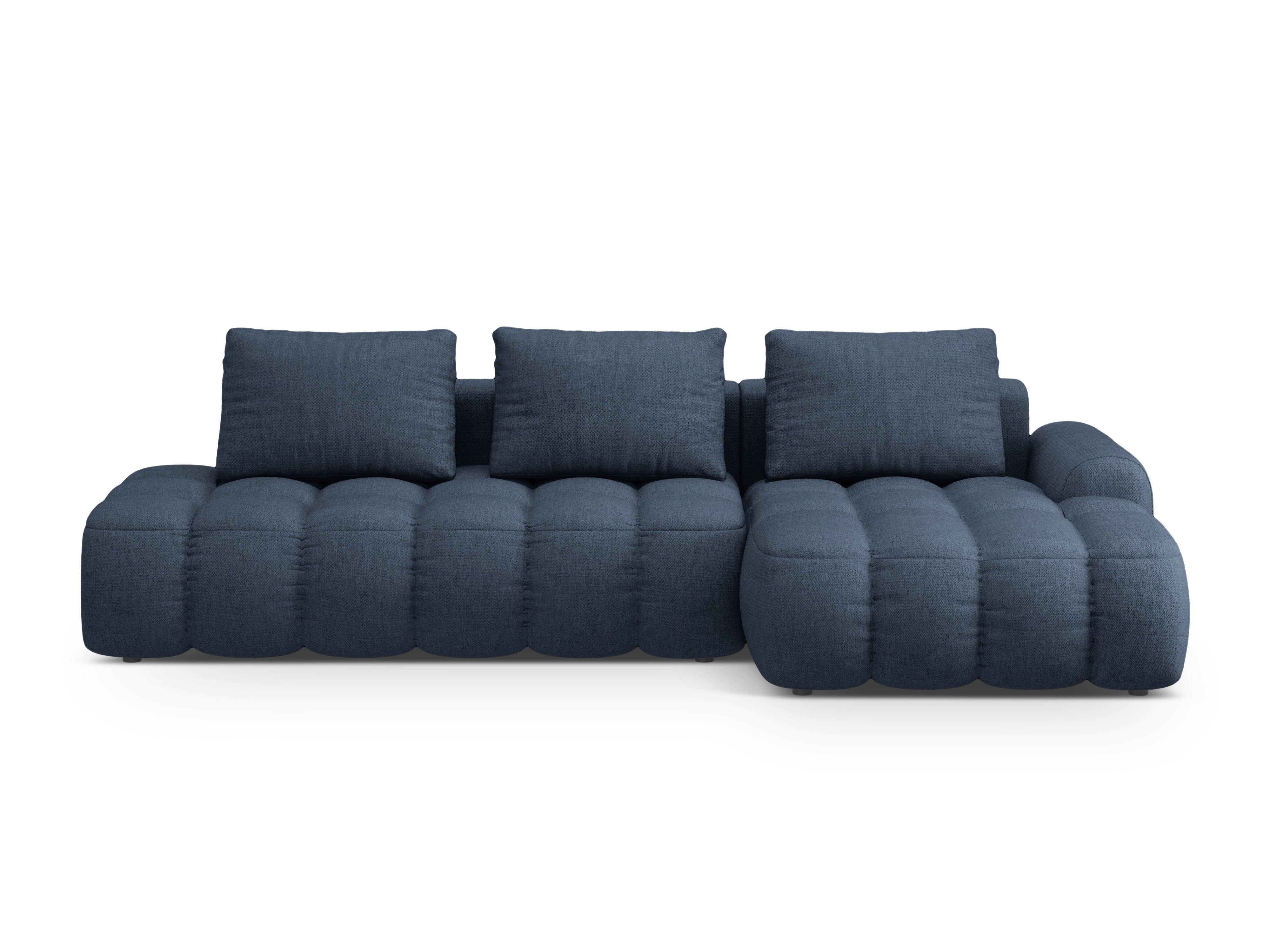 Right-sided corner sofa bed for 3 people LINZ blue