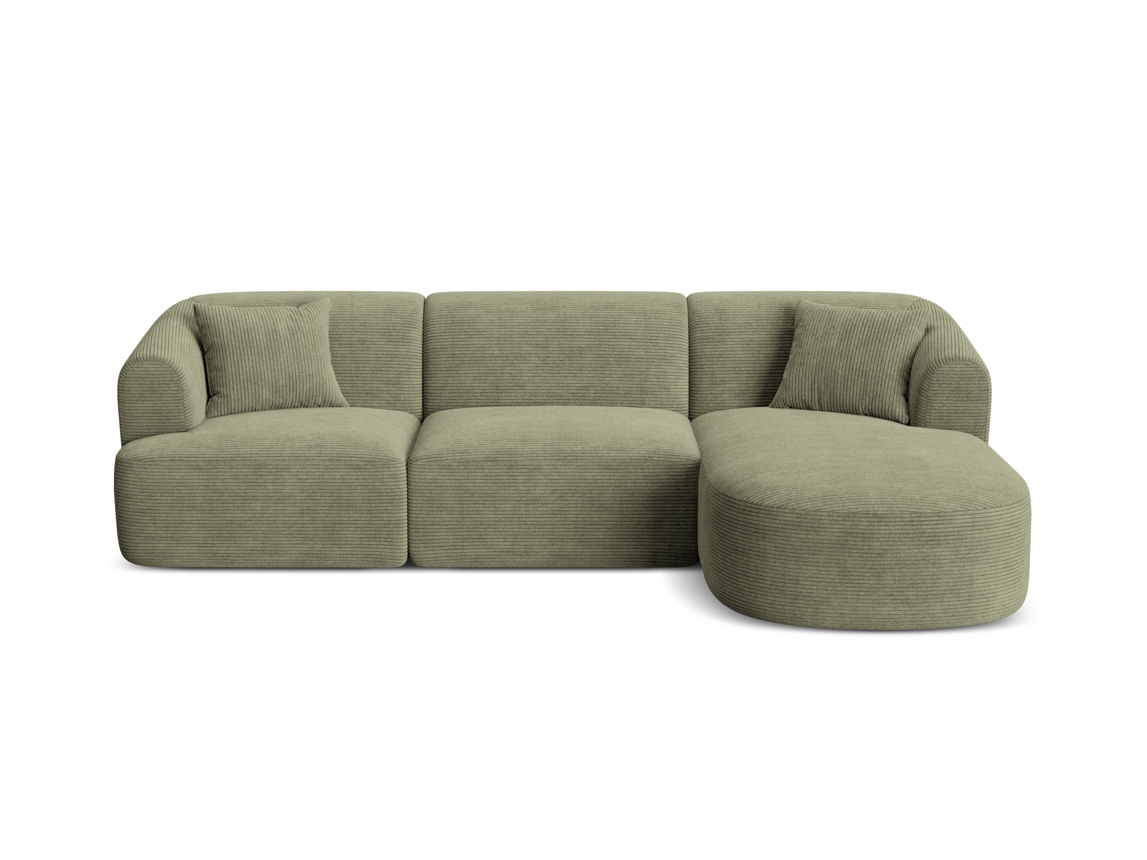 Right-facing 4-seater CAMPI green corduroy