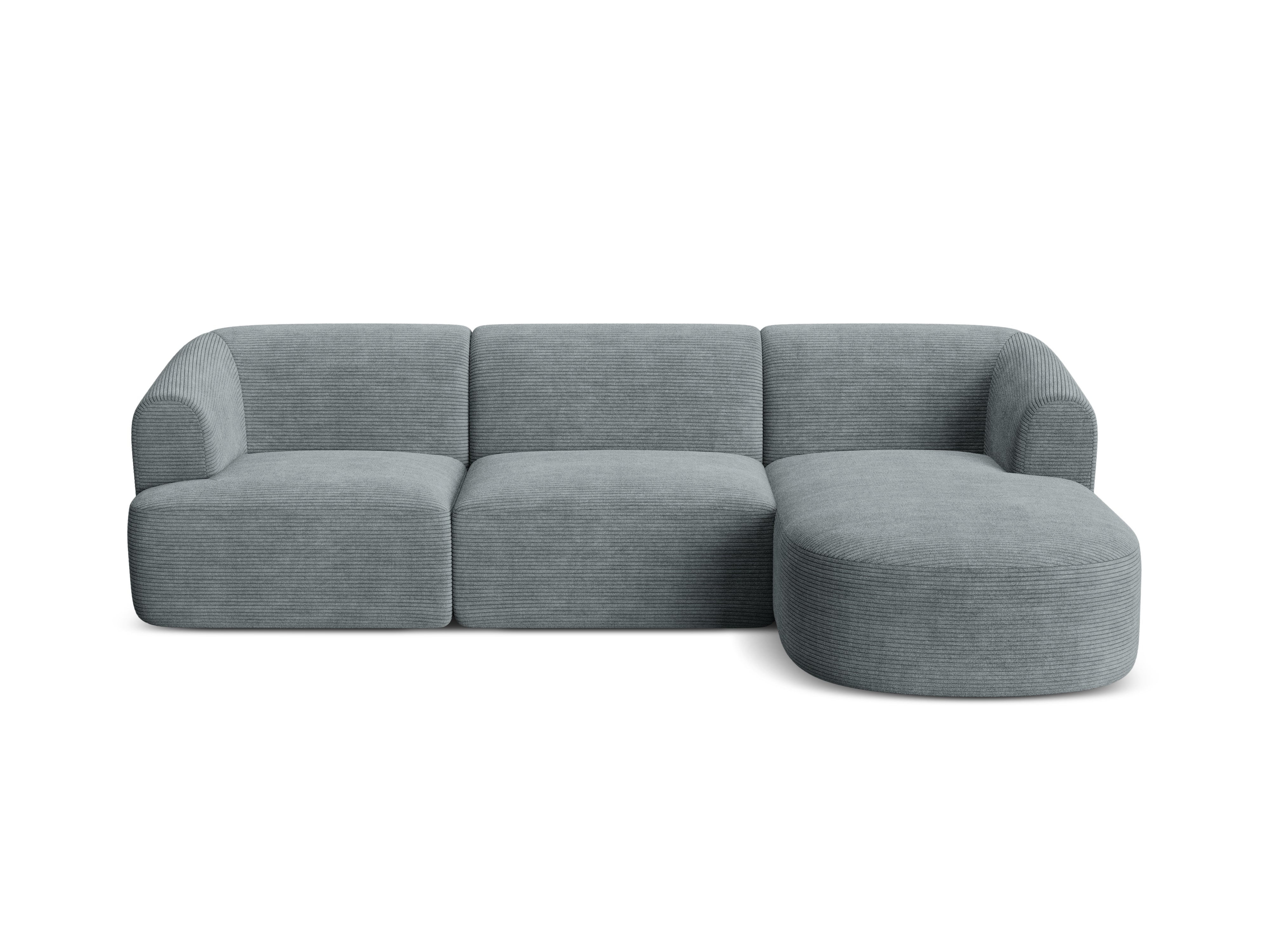 Right-sided 4-seater sofa CAMPI gray corduroy