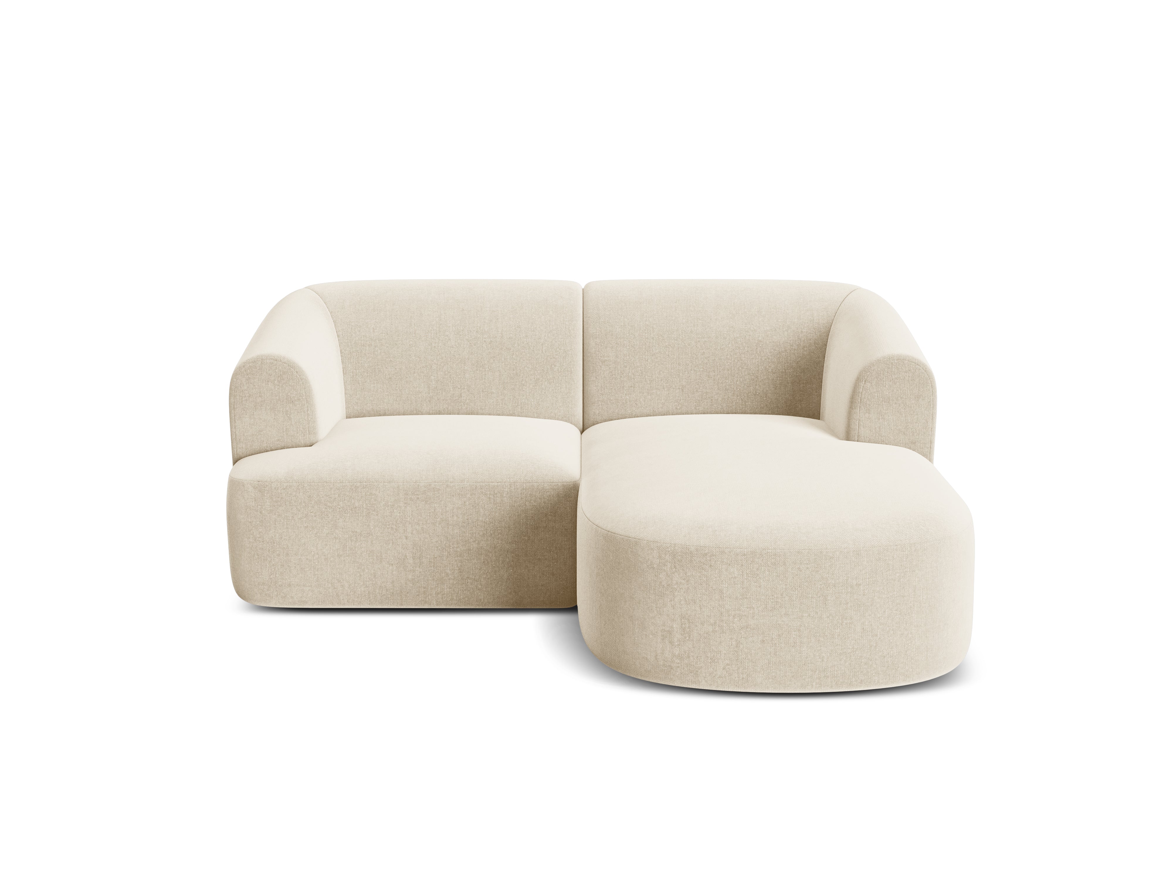 Right-facing velvet corner sofa for 3 people CAMPI light beige