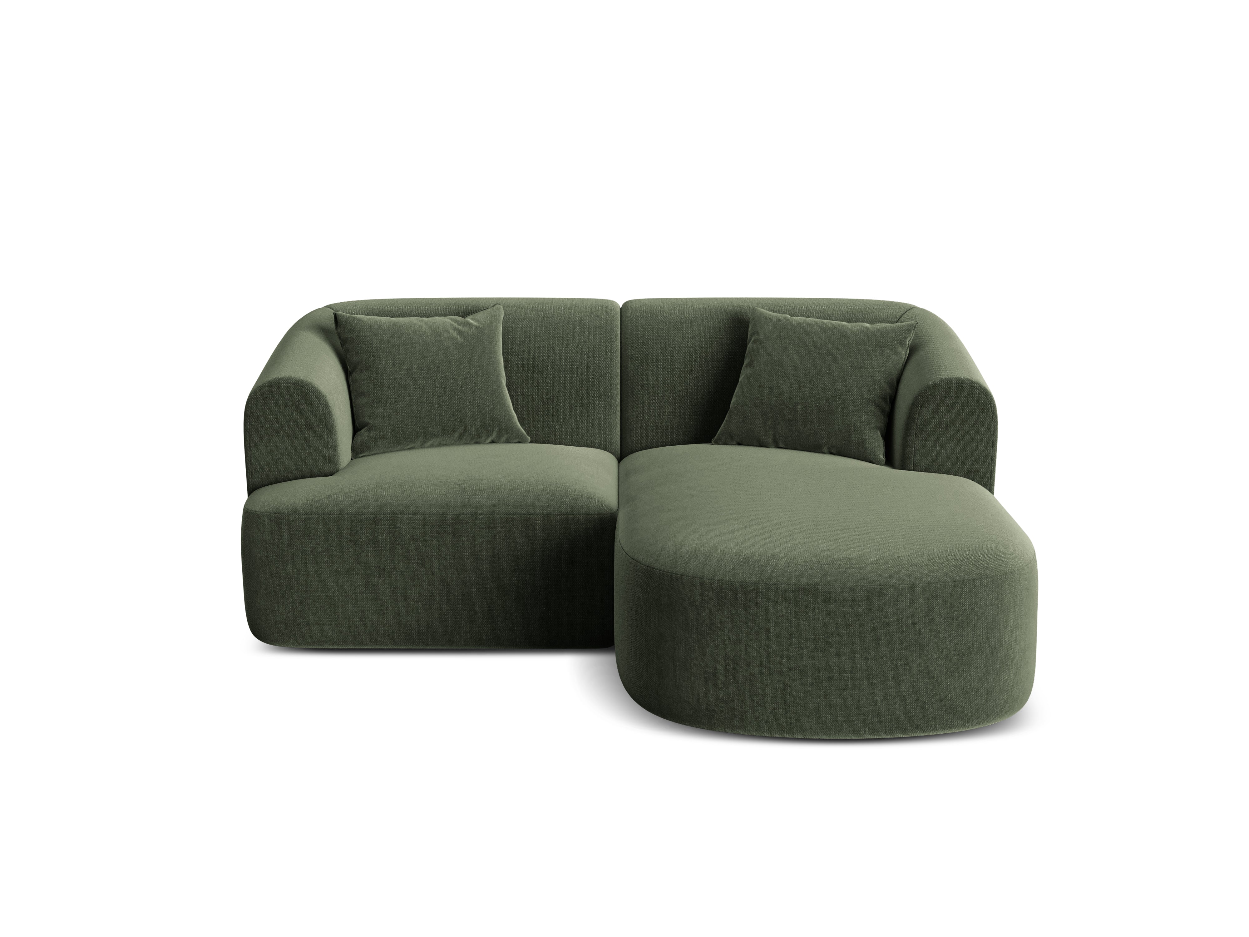 Green right-facing velvet 3-seater sofa CAMPI