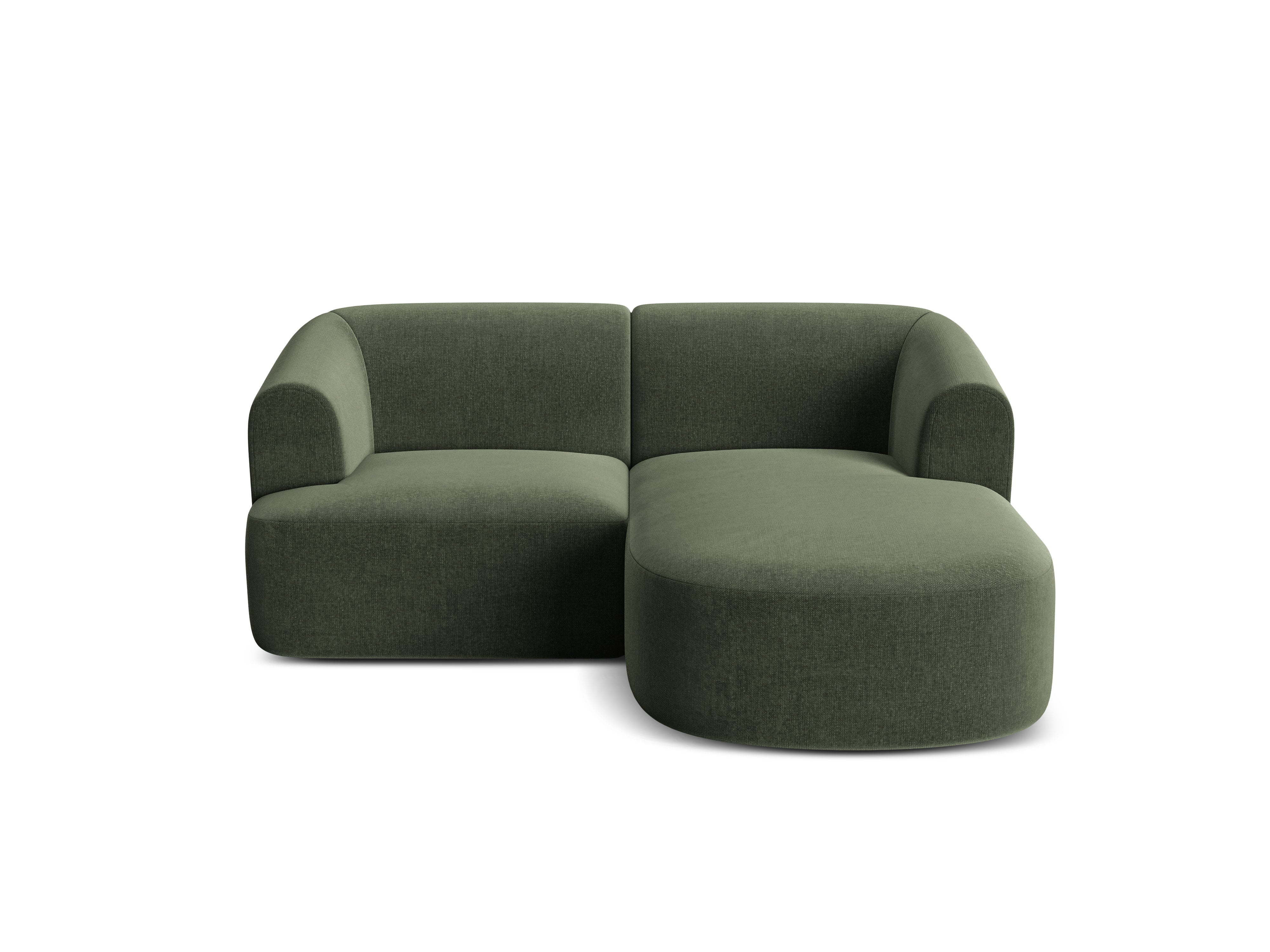 Green right-facing velvet 3-seater sofa CAMPI
