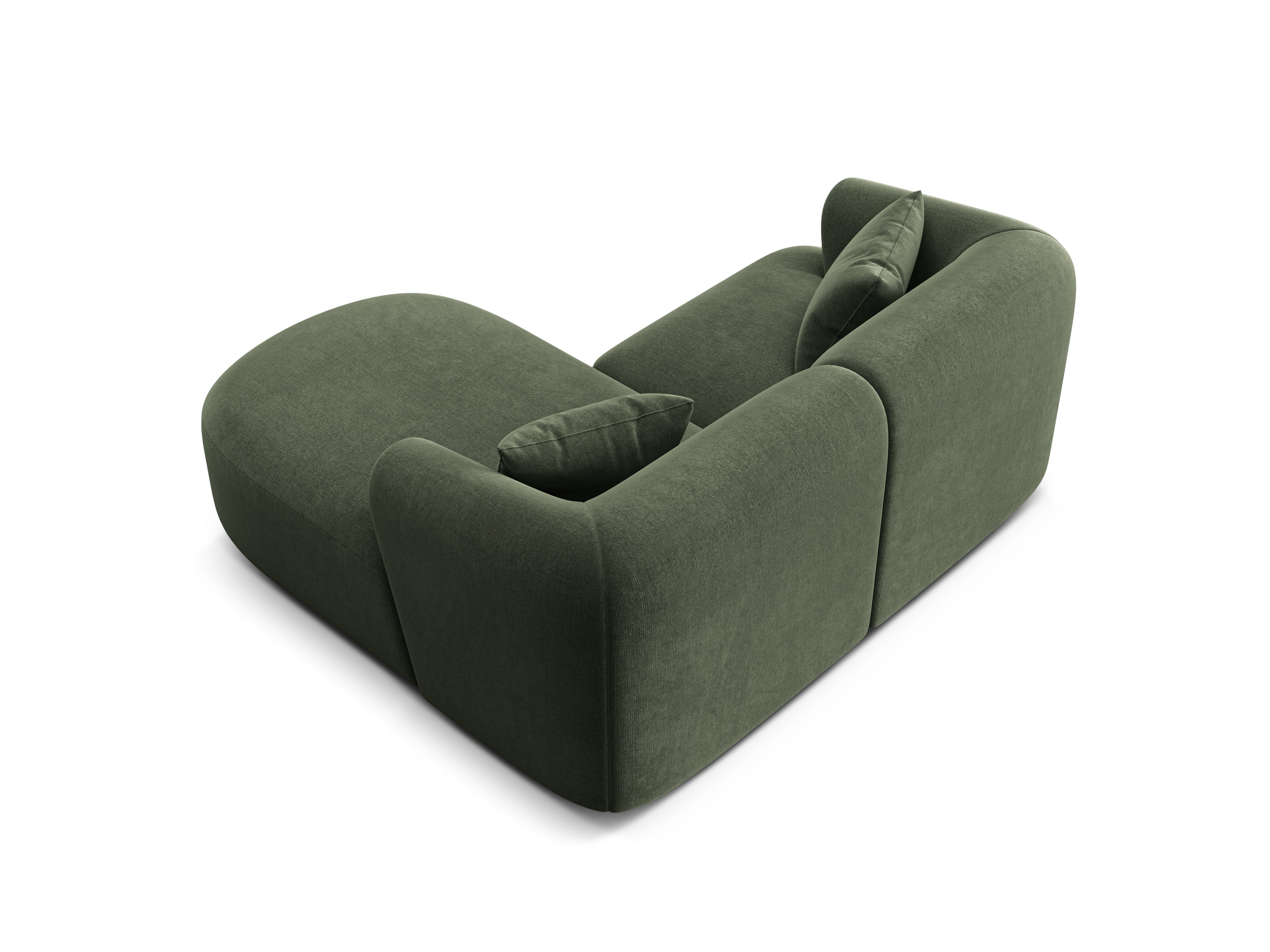 Green right-facing velvet 3-seater sofa CAMPI