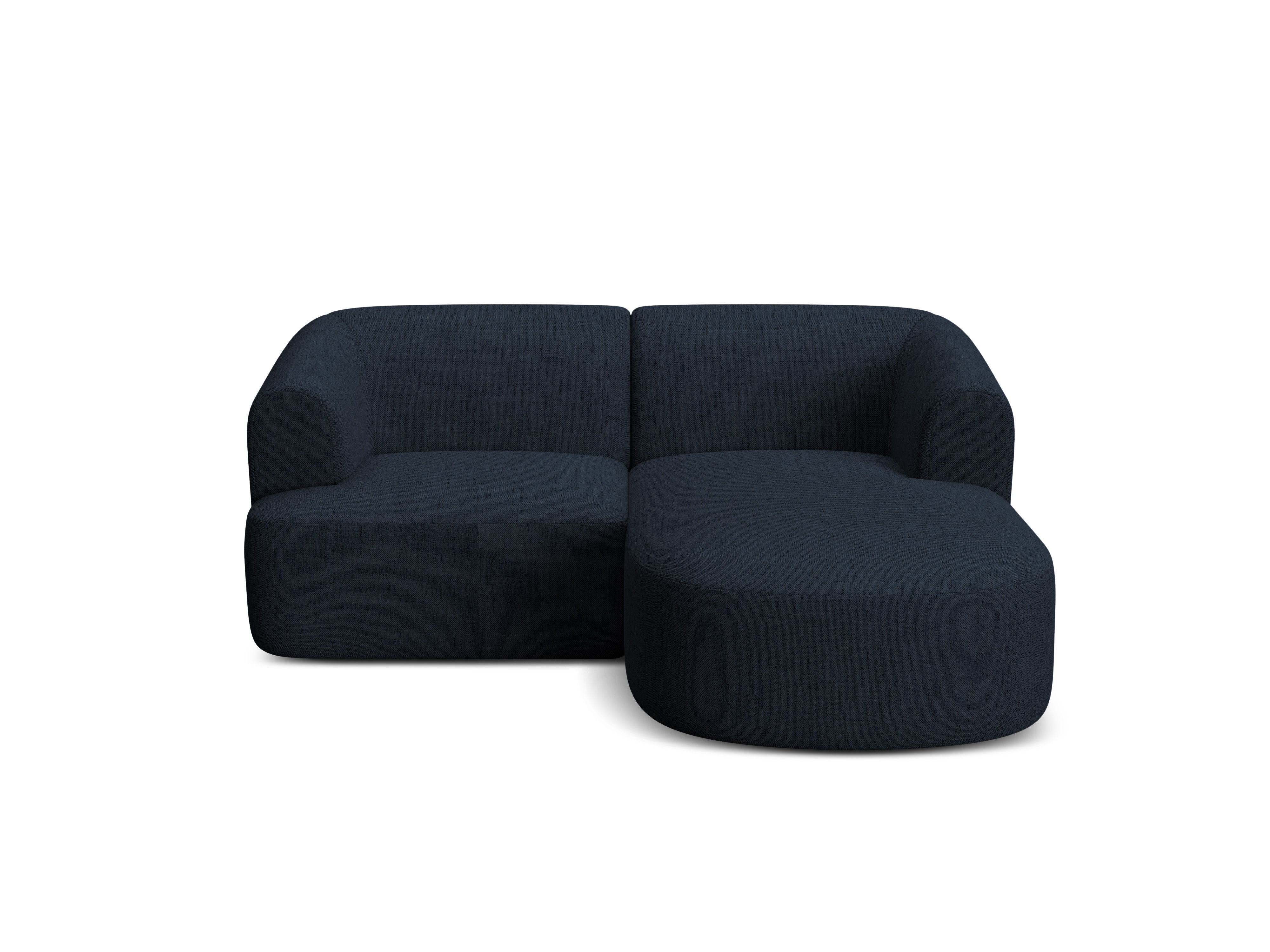 Right-facing 3-seater sofa CAMPI blue chenille