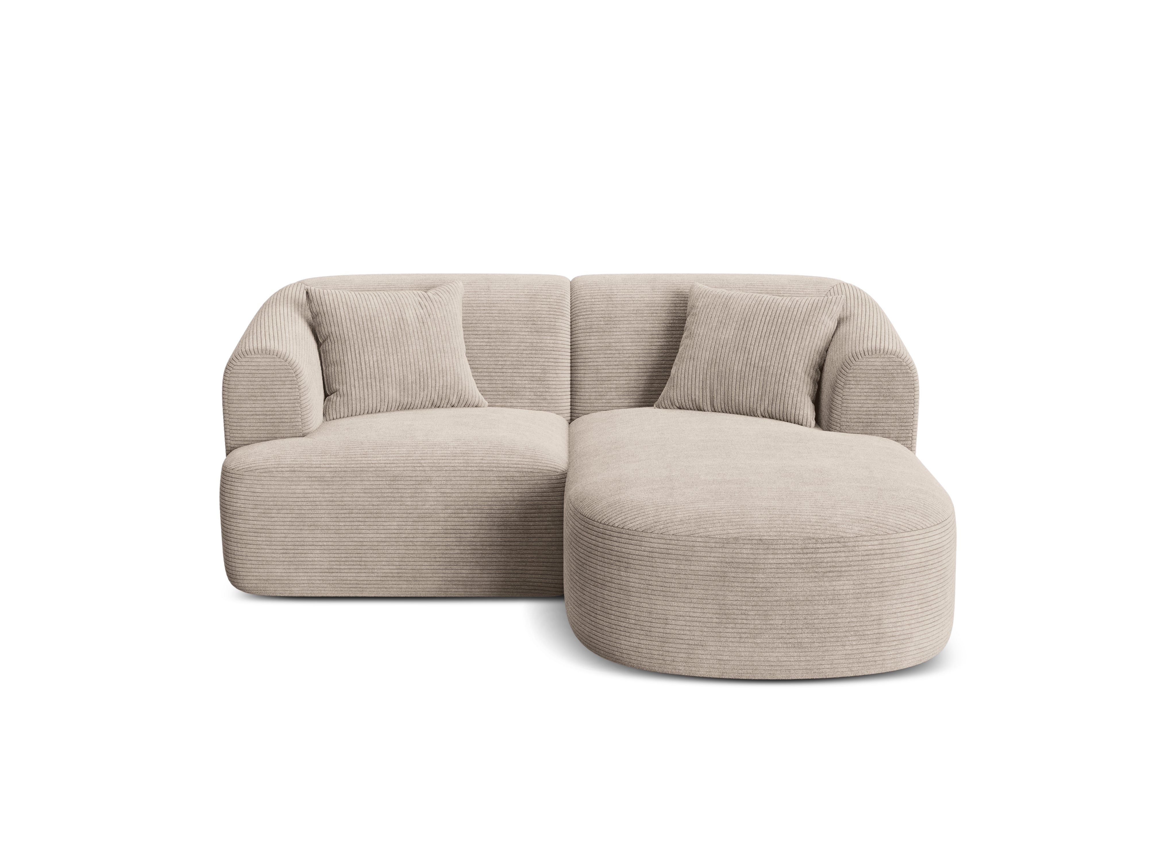 Right-facing 3-seater sofa CAMPI beige corduroy