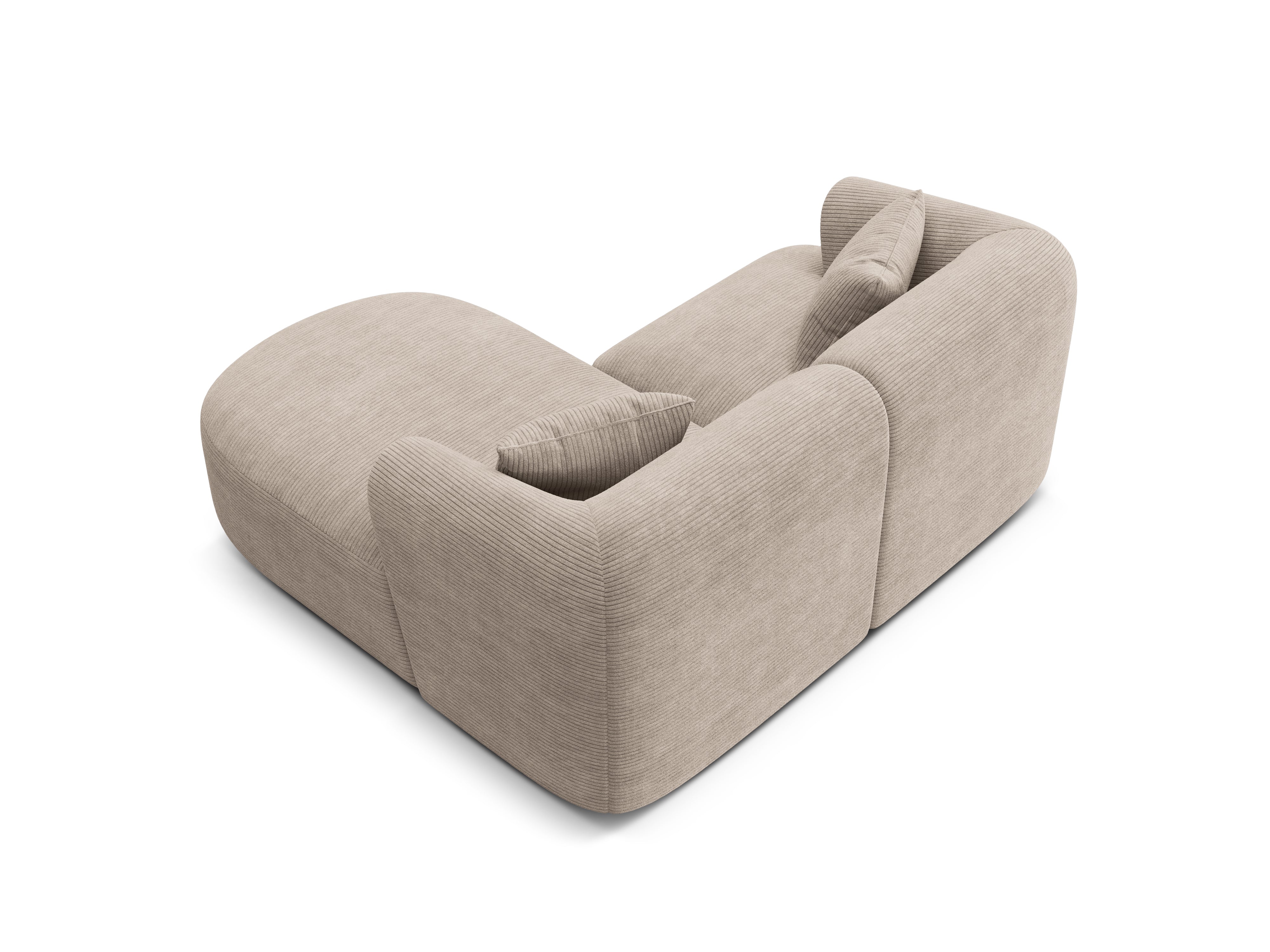 Right-facing 3-seater sofa CAMPI beige corduroy