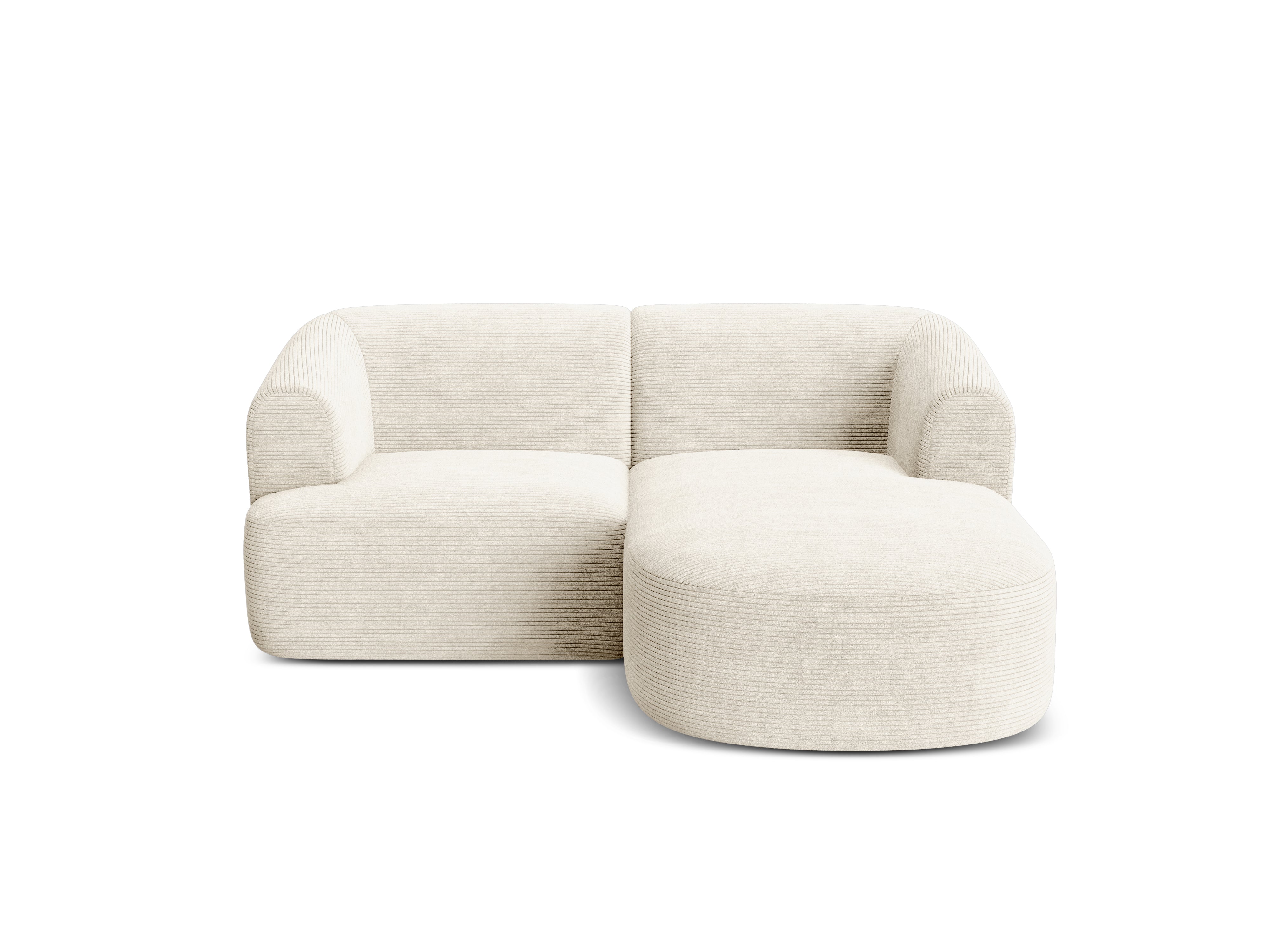 Right-facing 3-seater sofa CAMPI cream corduroy