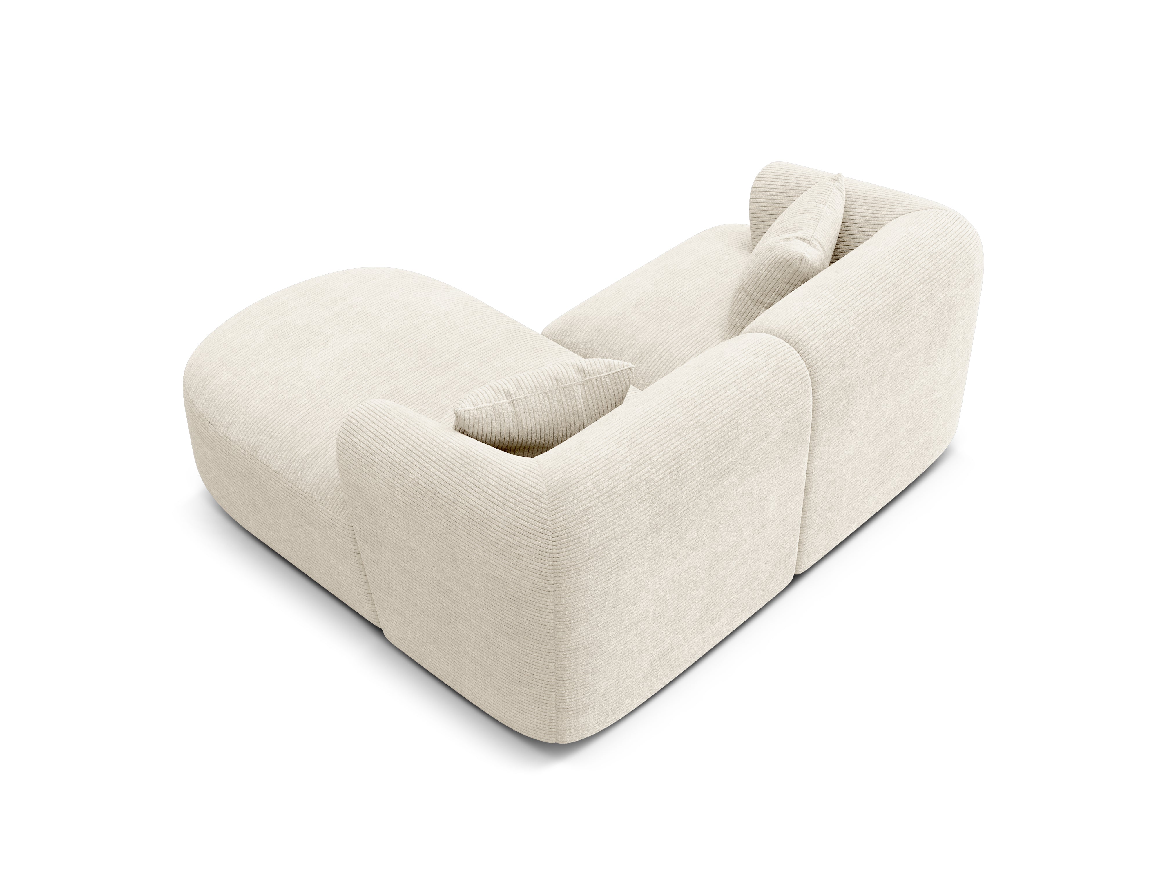 Right-facing 3-seater sofa CAMPI cream corduroy