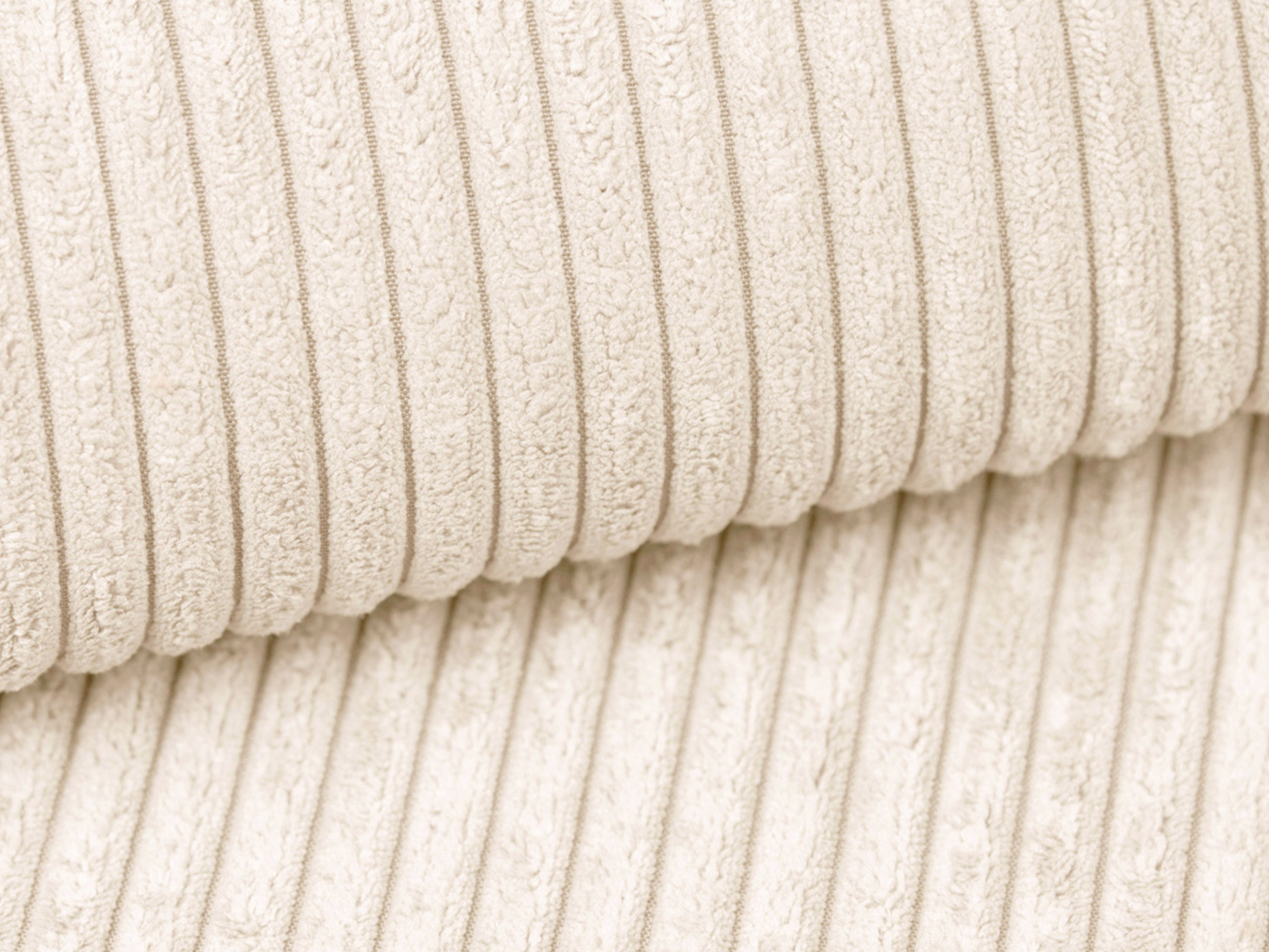 Right-facing 3-seater sofa CAMPI cream corduroy