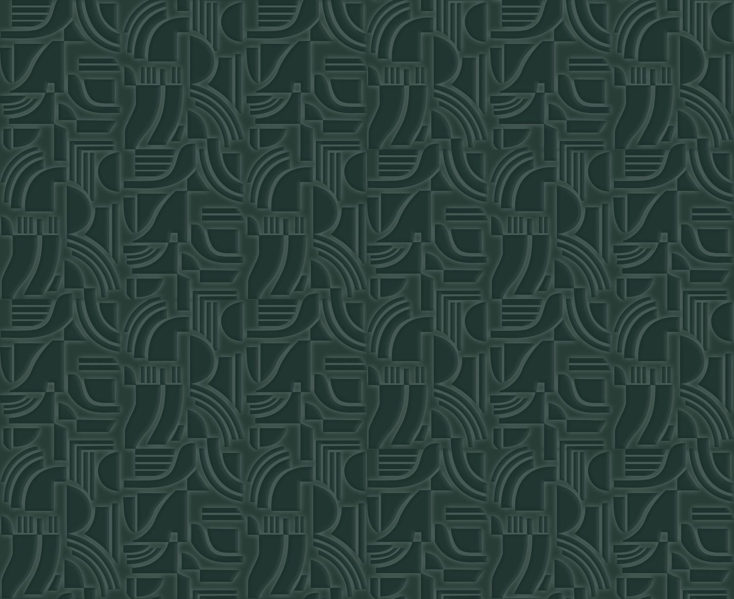Textile wallpaper with geometric pattern ARCANE - IMPERIAL GREEN imperial green