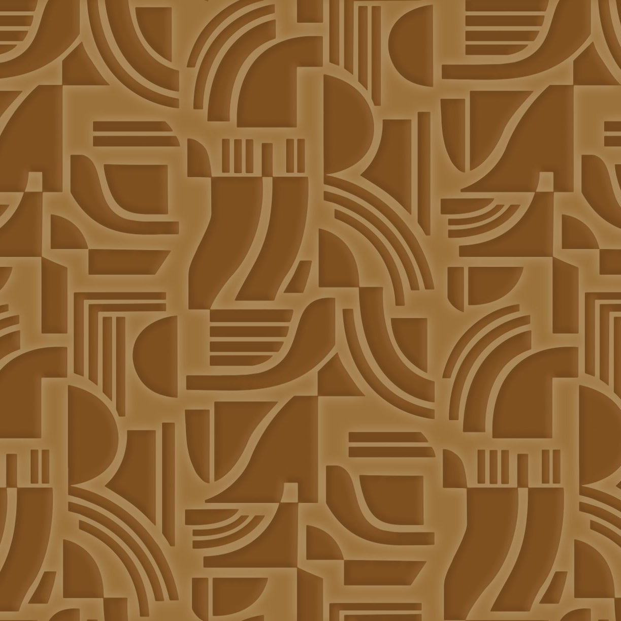 Textured textile wallpaper with a geometric pattern ARCANE - AMBRE amber