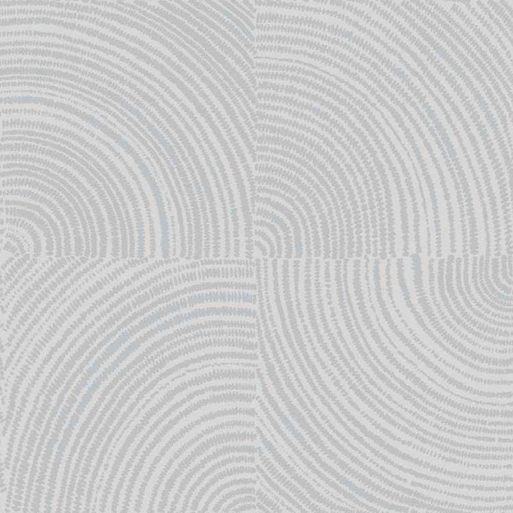 Textile wallpaper with geometric pattern ALENTOURS - PEARL GRAY pearlescent with gray