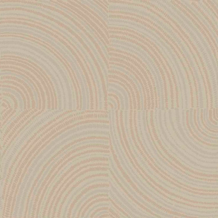 Textile wallpaper with geometric pattern ALENTOURS - BEIGE ORANGE beige orange