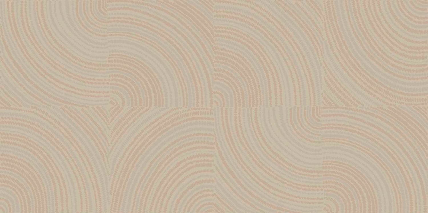 Textile wallpaper with geometric pattern ALENTOURS - BEIGE ORANGE beige orange