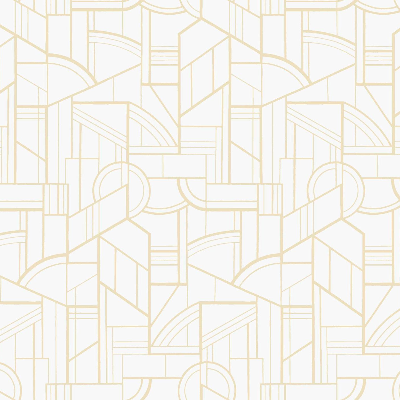 Metallic Wallpaper with Geometric Pattern CINÉTIQUE - WHITE/GOLD white with gold