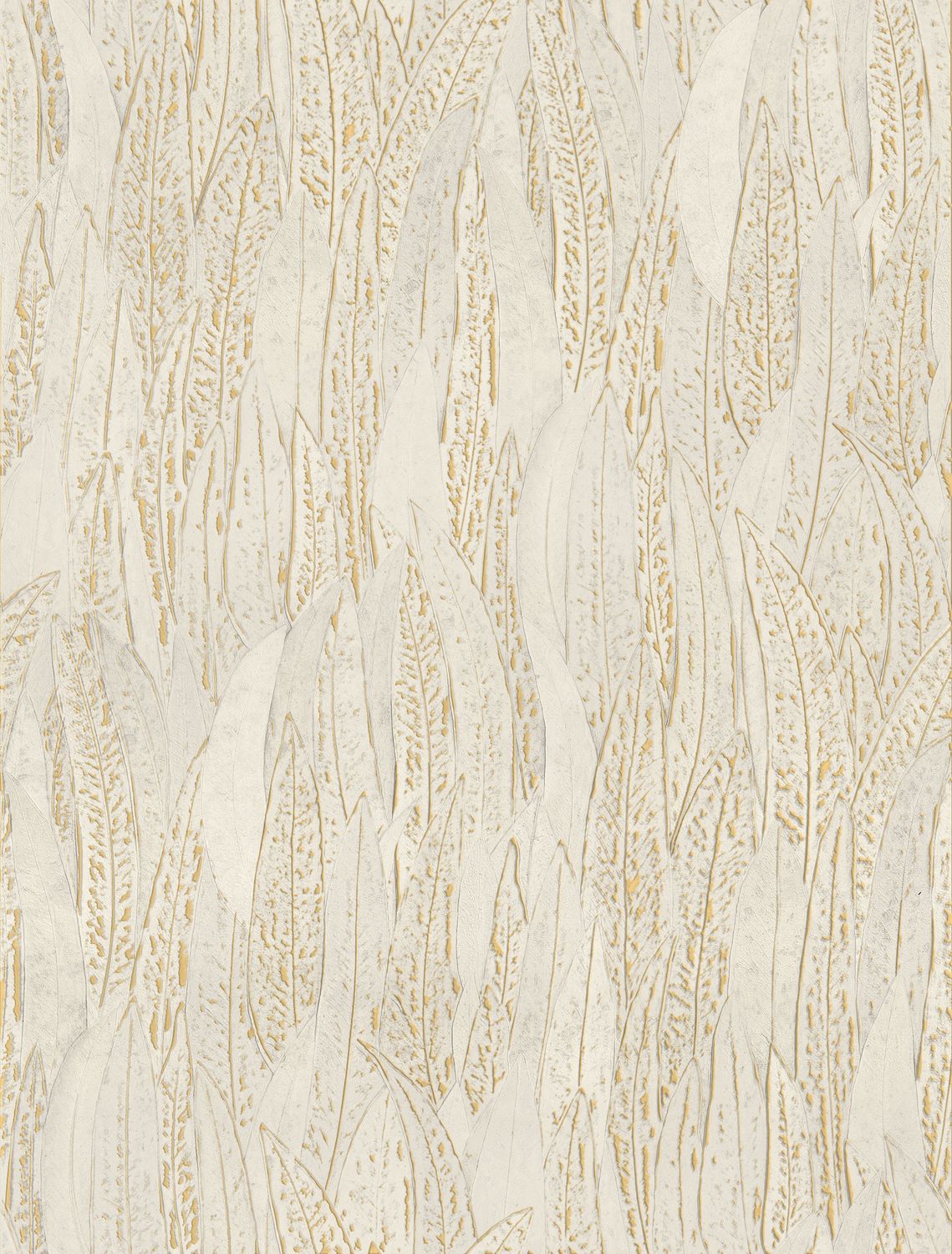 Plant motif wallpaper CINEREA - IVORY/GOLD ivory with gold