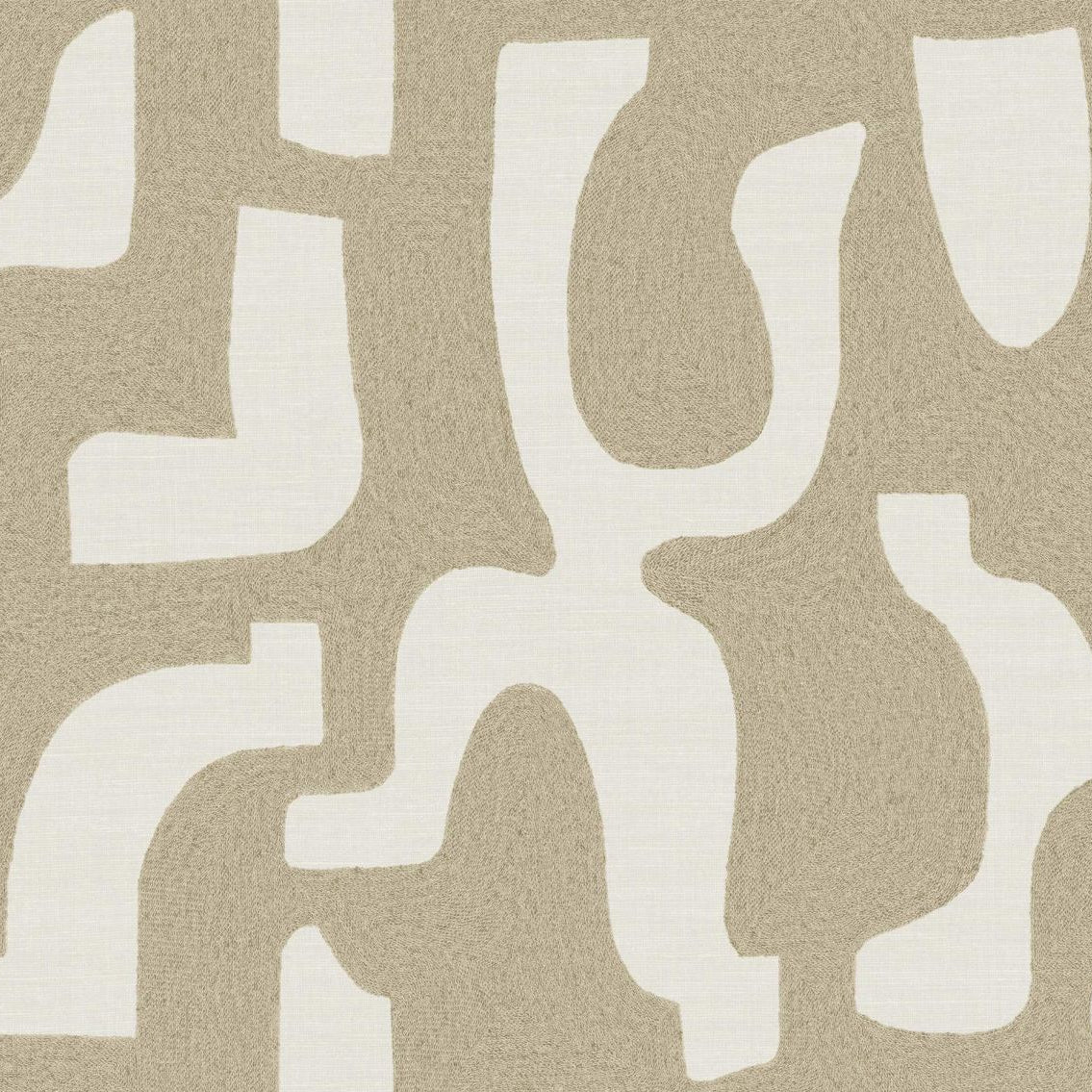 Wallpaper in organic shapes SERAN - RAYON DE LUNE beige