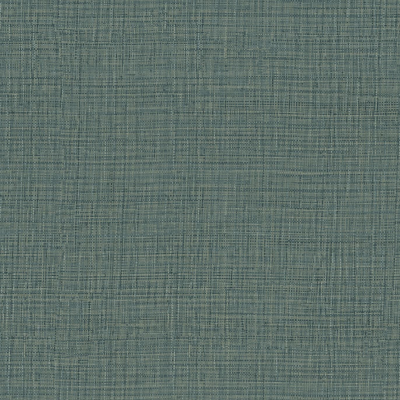 Structural vinyl wallpaper imitating woven raffia SIERRA - ÉMERAUDE emerald