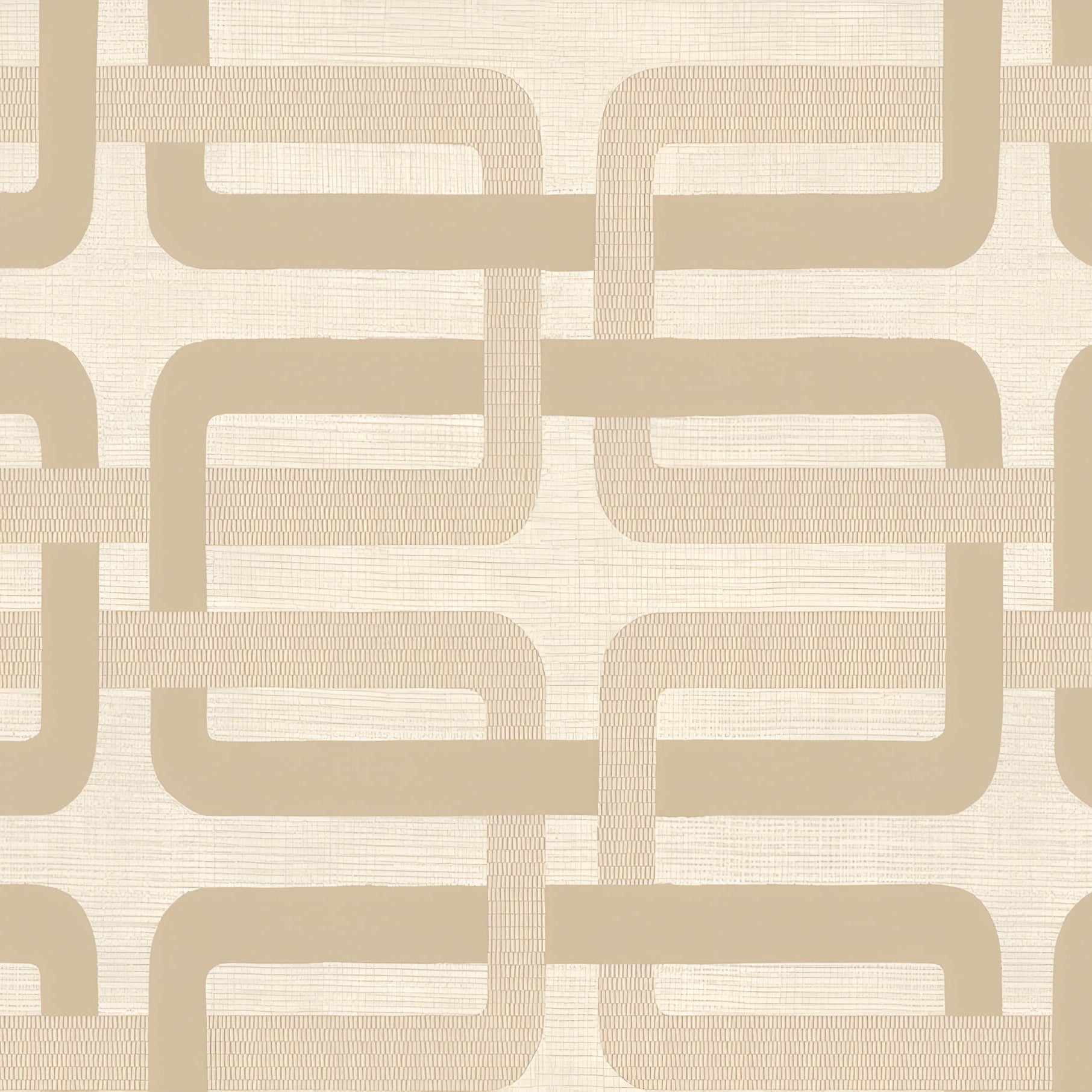 Geometric Pattern Wallpaper MATJARA - SABLE/NACRÉ Light Beige