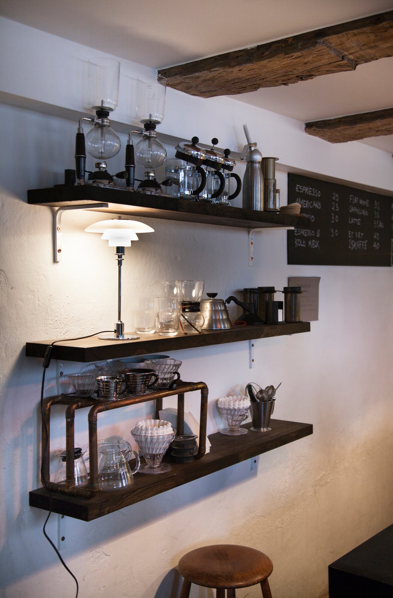 Tischlampe PH 2/1 weiß mit schwarzem Fuß