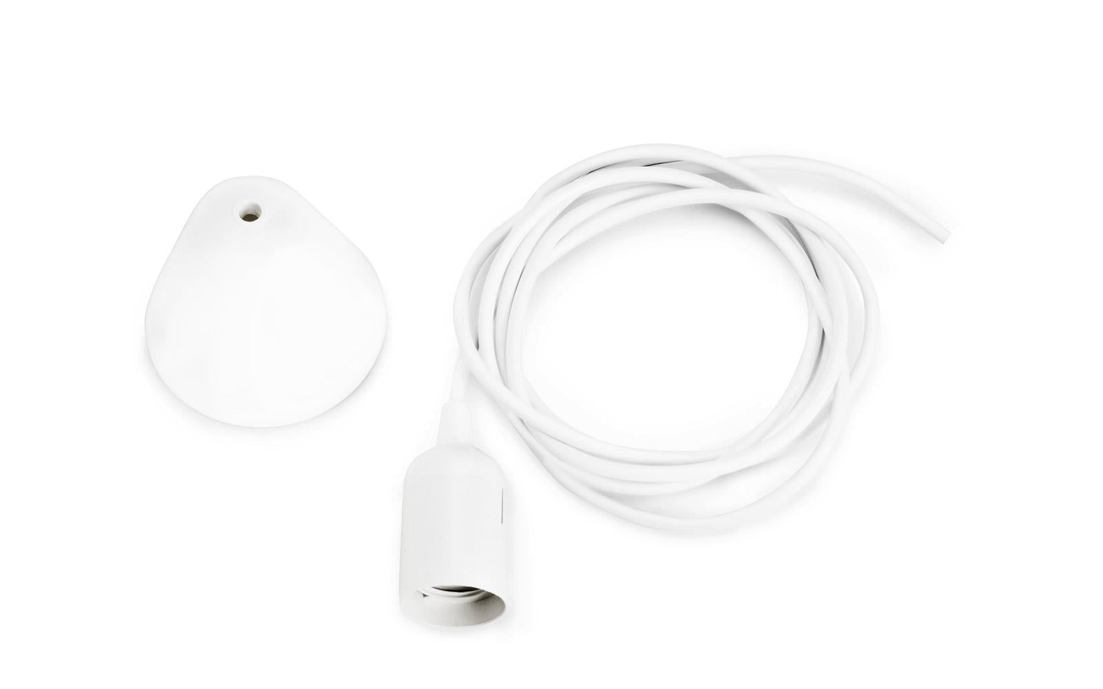 CORS W. FITTING & CANOPY white pendant lamp base
