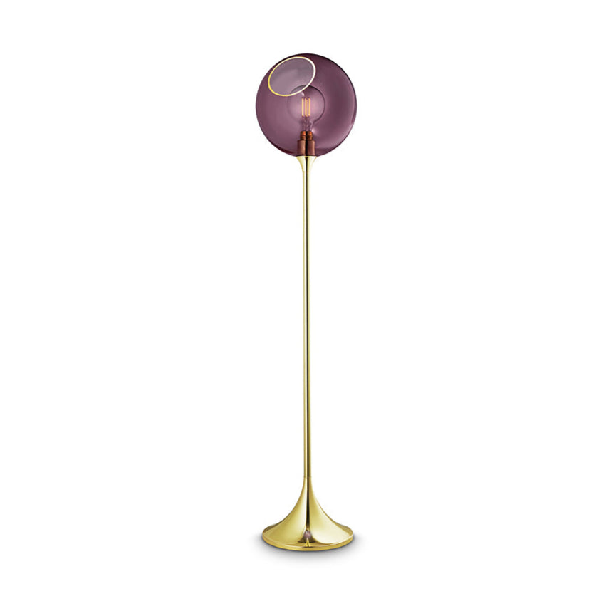 Ballroom Floor Lamp in Plum with Gold Base