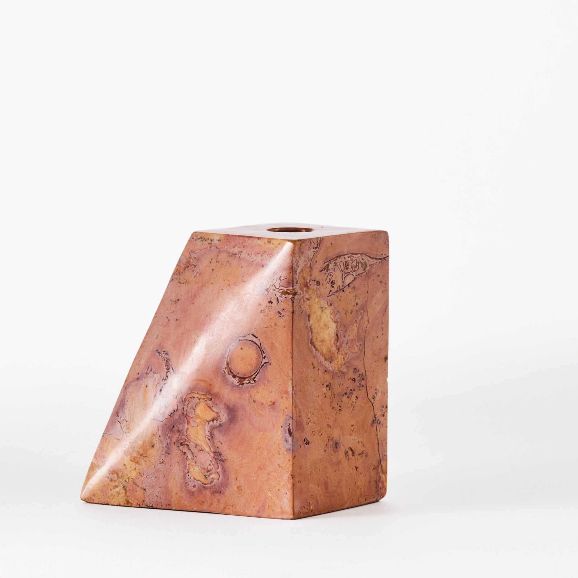 Set von Kerzenhaltern PYRAMID orange Marmor