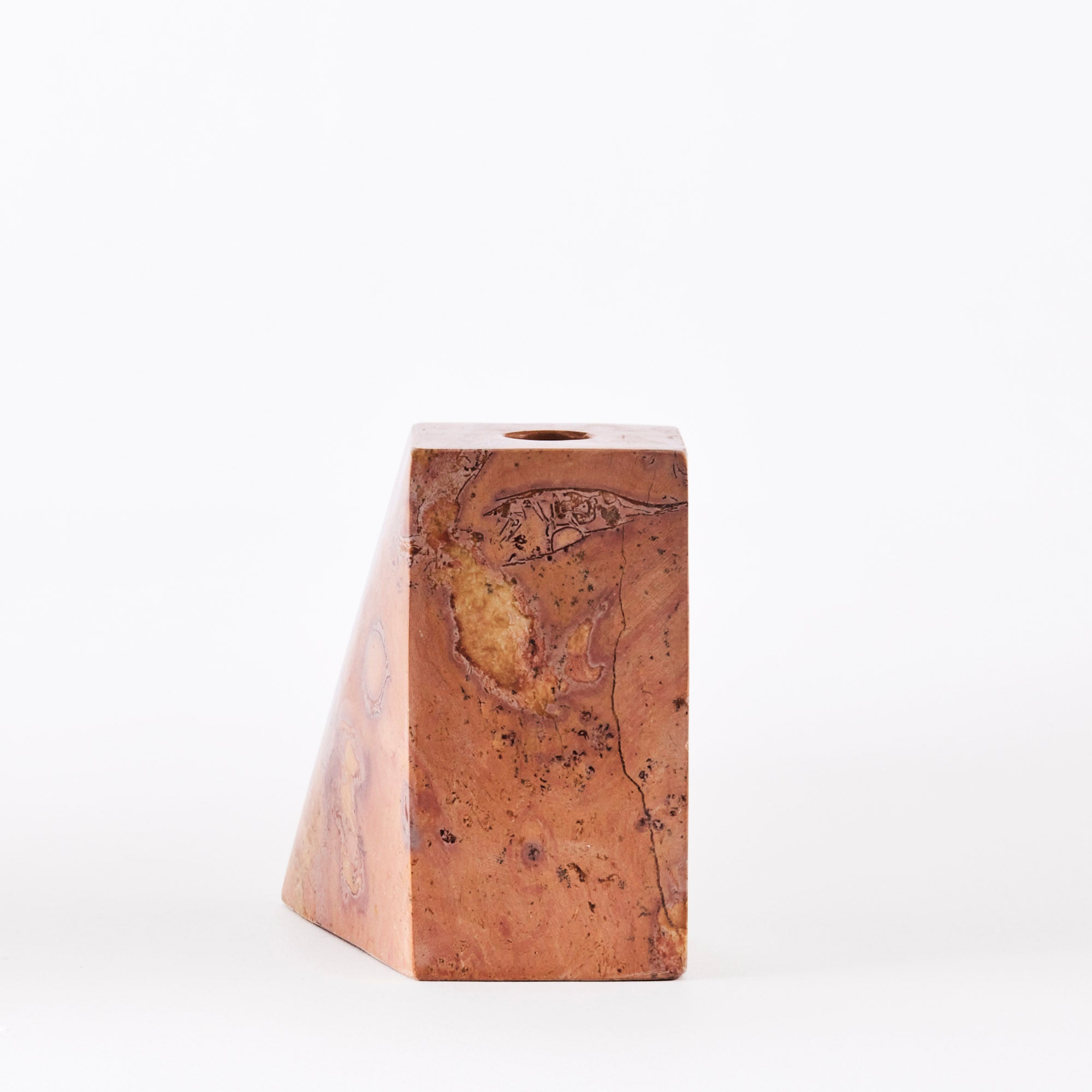 Set von Kerzenhaltern PYRAMID orange Marmor