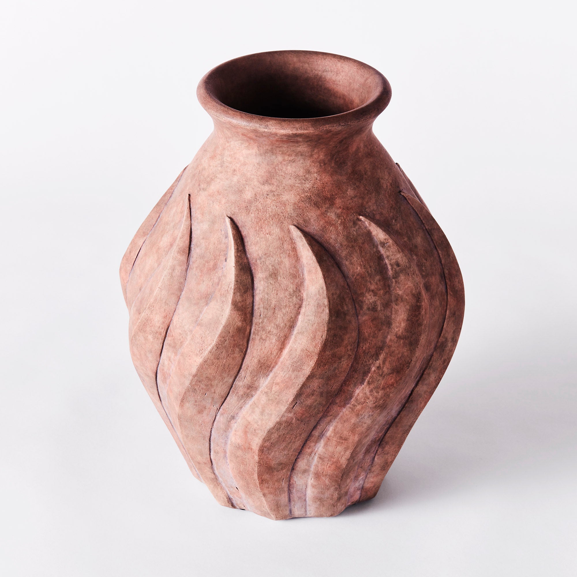 Vase SWIRL braune Keramik