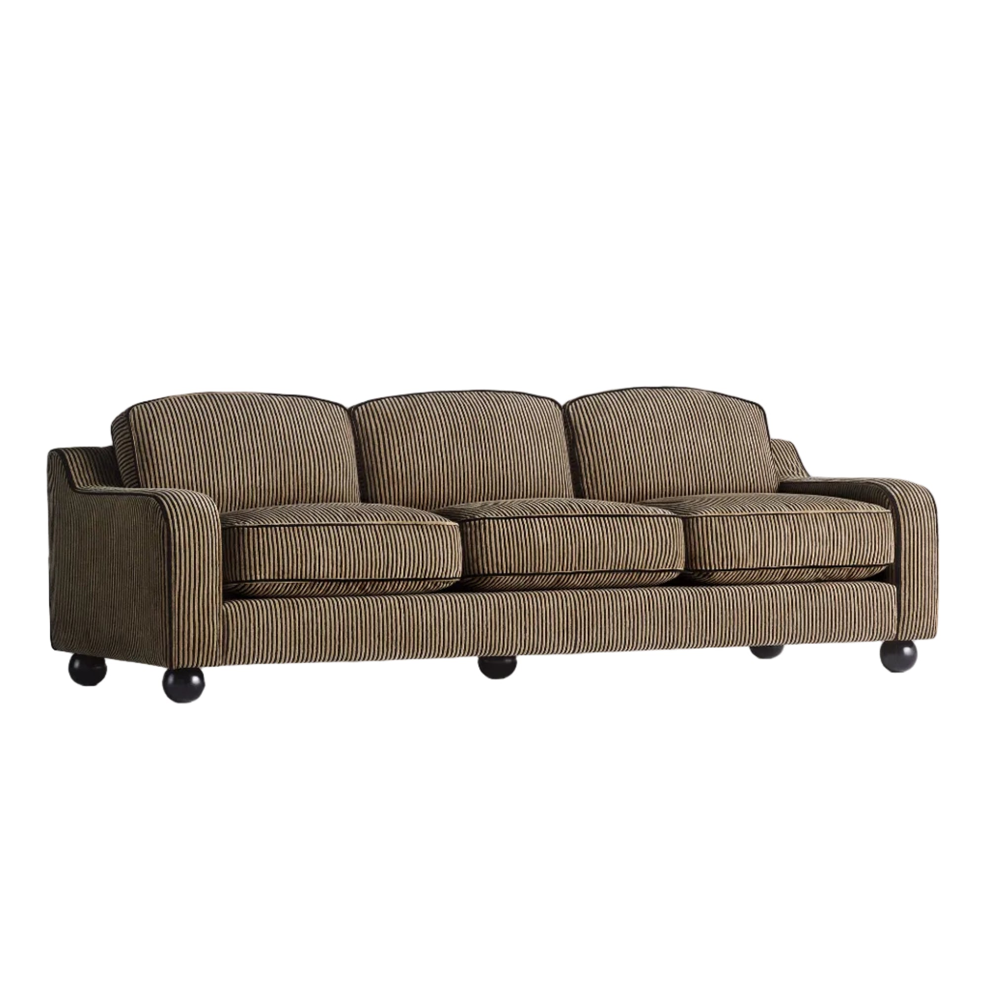 3-Seater Sofa LOLA Brown-Black Stripes