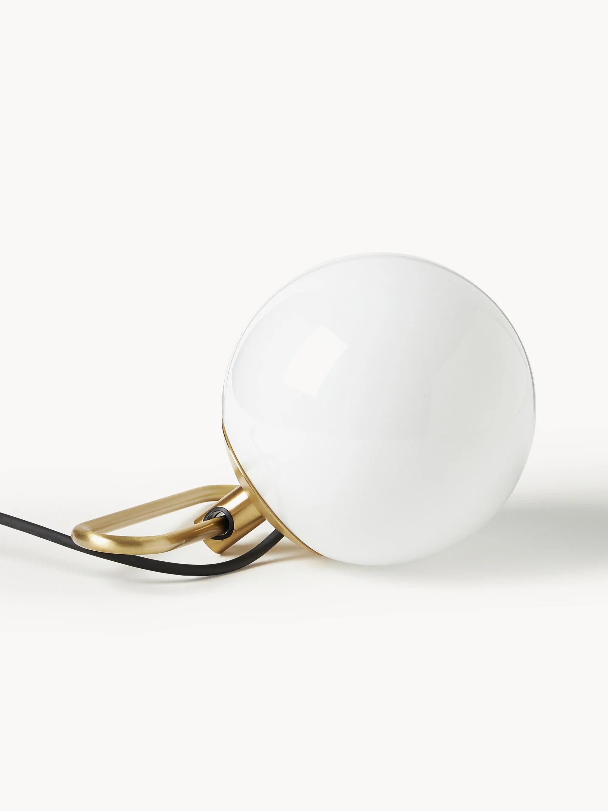 NH1217 Brass Table Lamp with White Glass