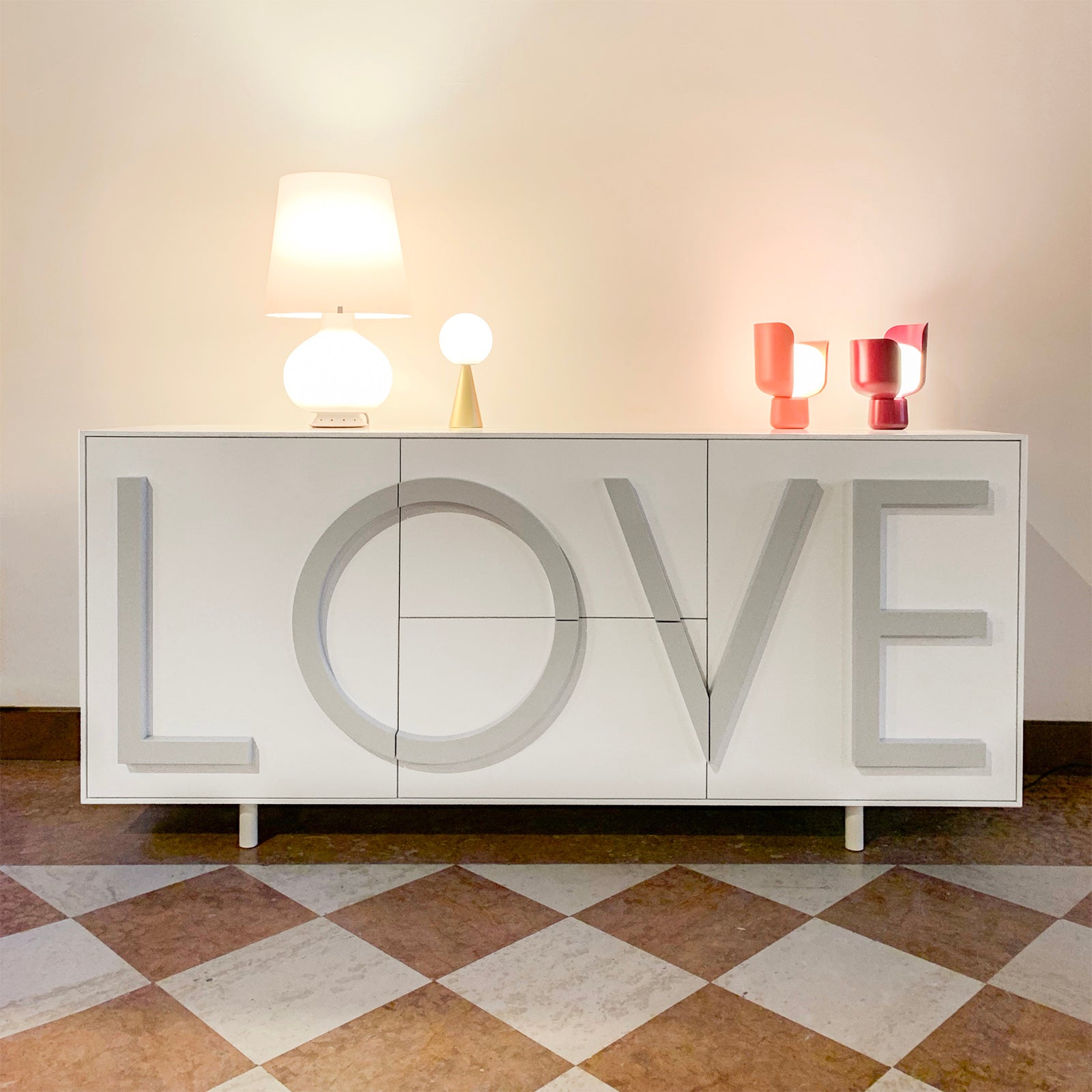 Red love chest of drawers
