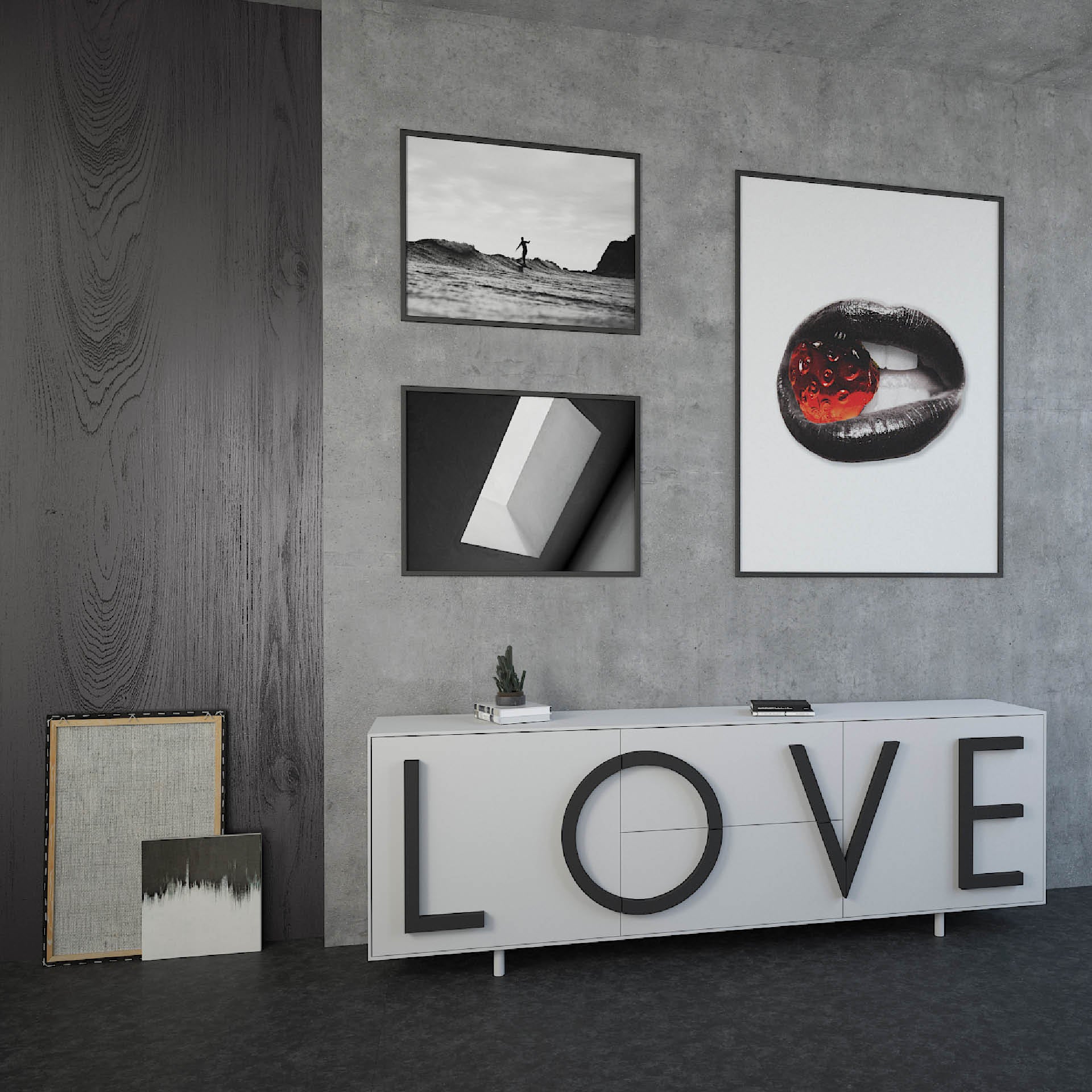 Red love chest of drawers