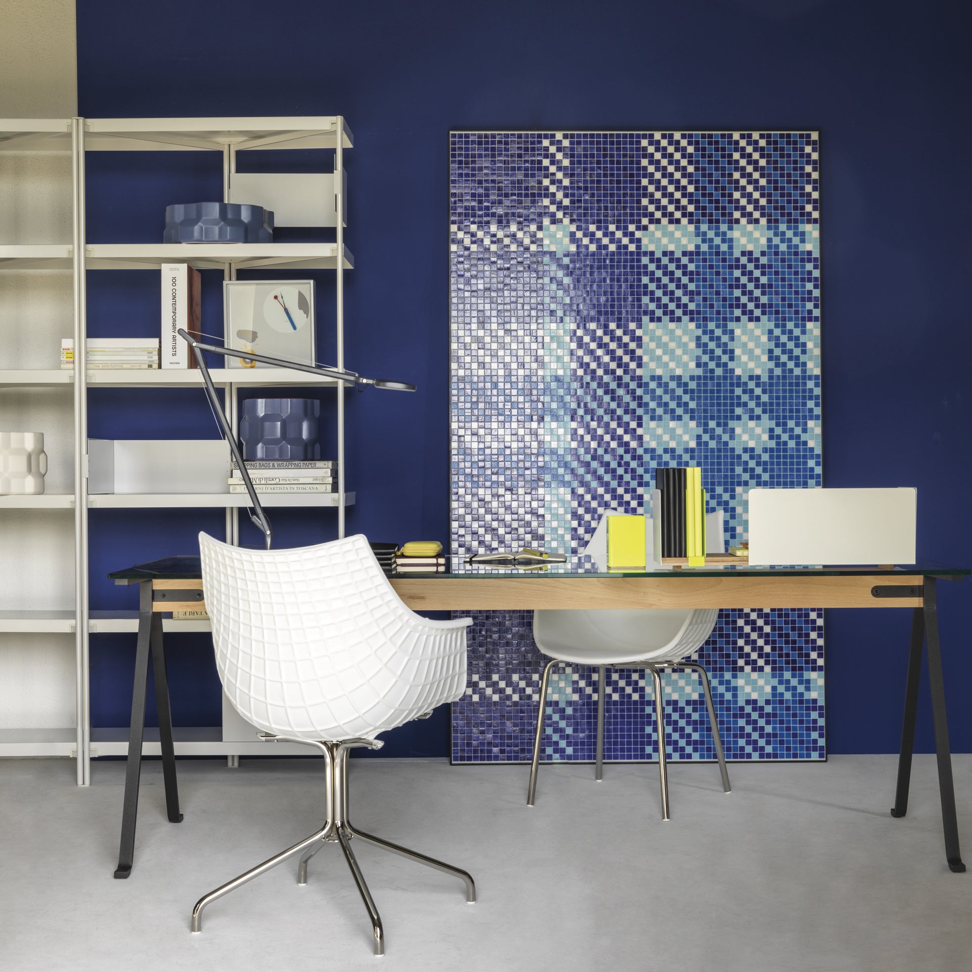 Meridiana chair smoked with a chrome base