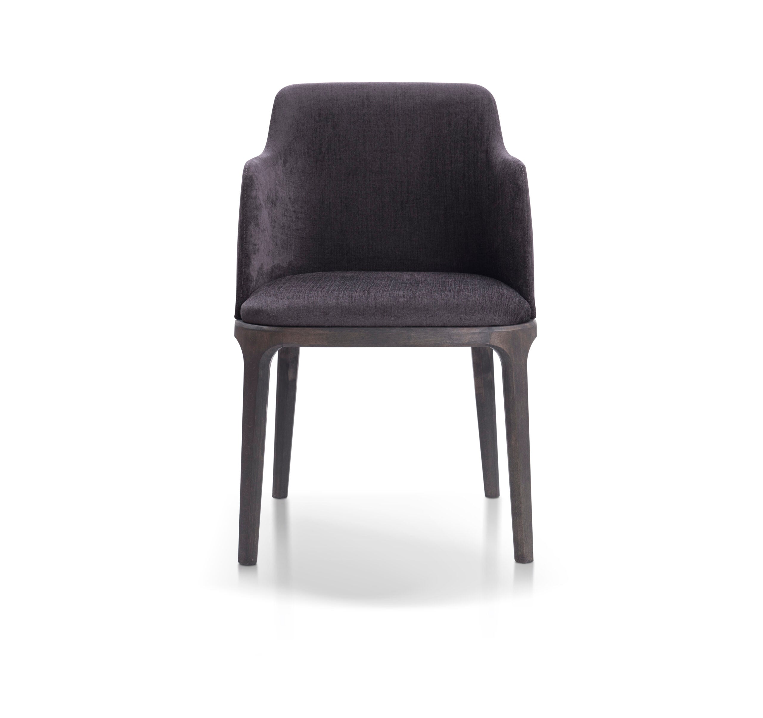 APRIL II Armchair with Wooden Base and Upholstered Seat