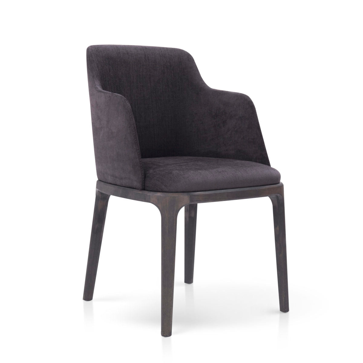 APRIL II Armchair with Wooden Base and Upholstered Seat
