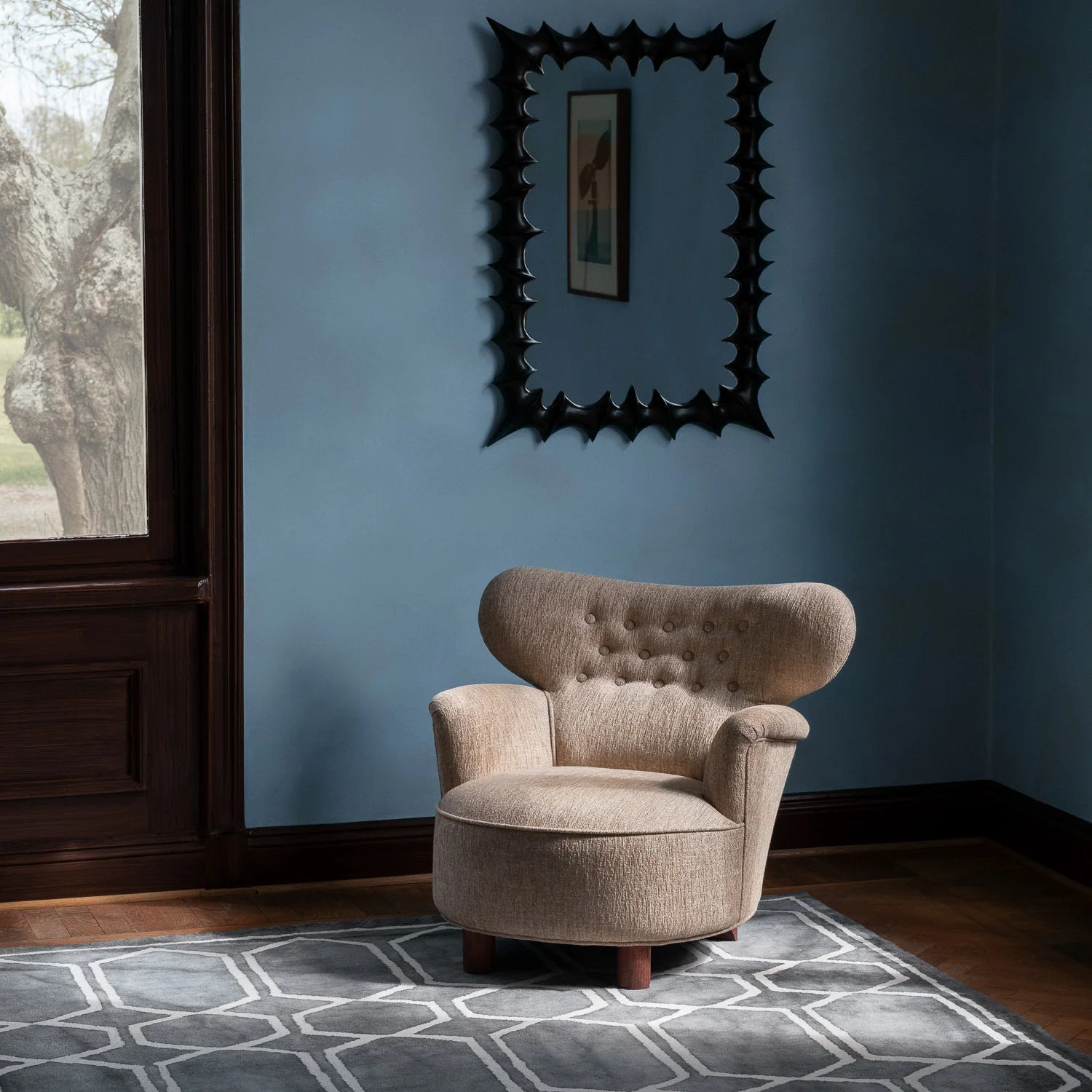 Lustro BRUTALIST schwarzes Buchenholz