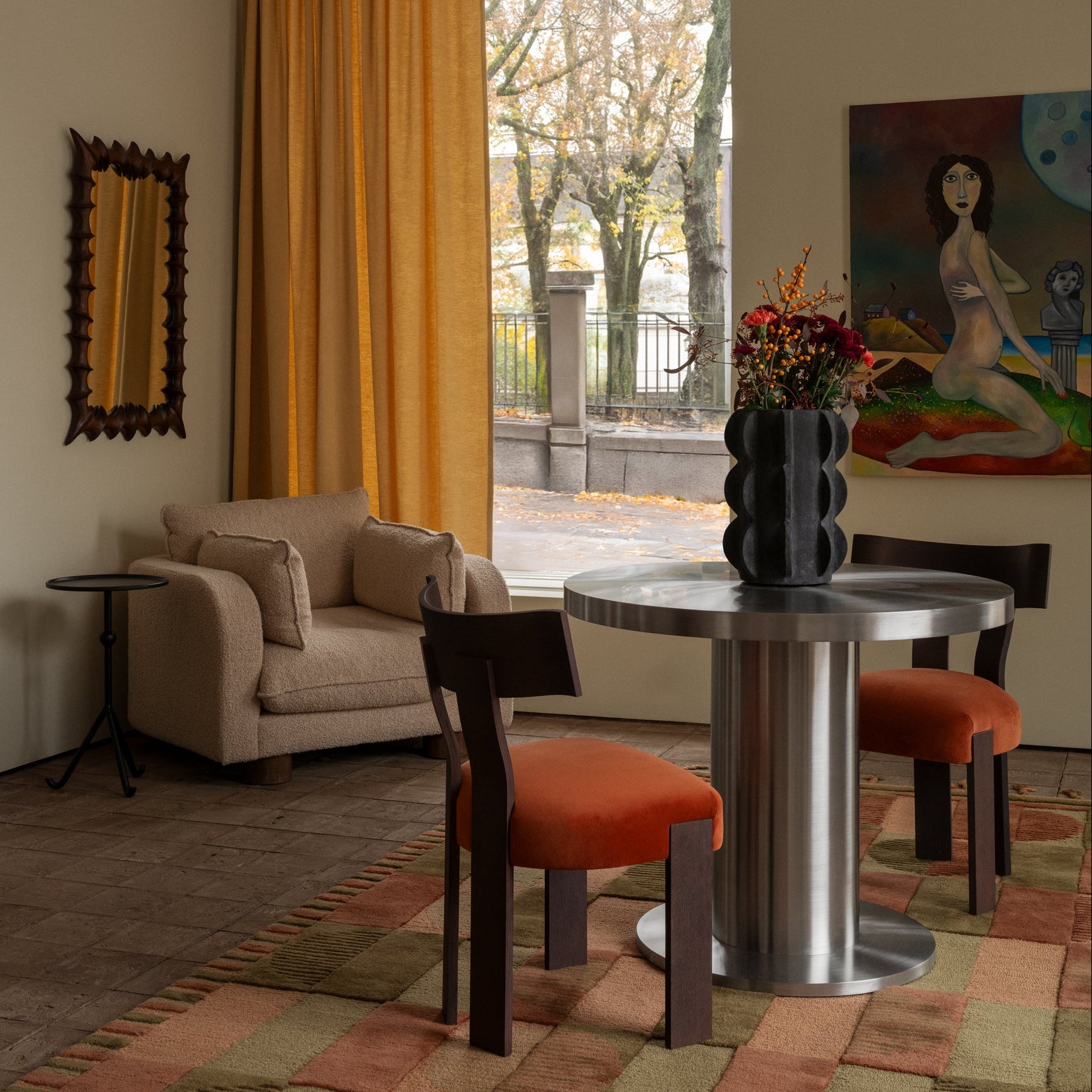 Round Table CUFFLINK Polished Steel