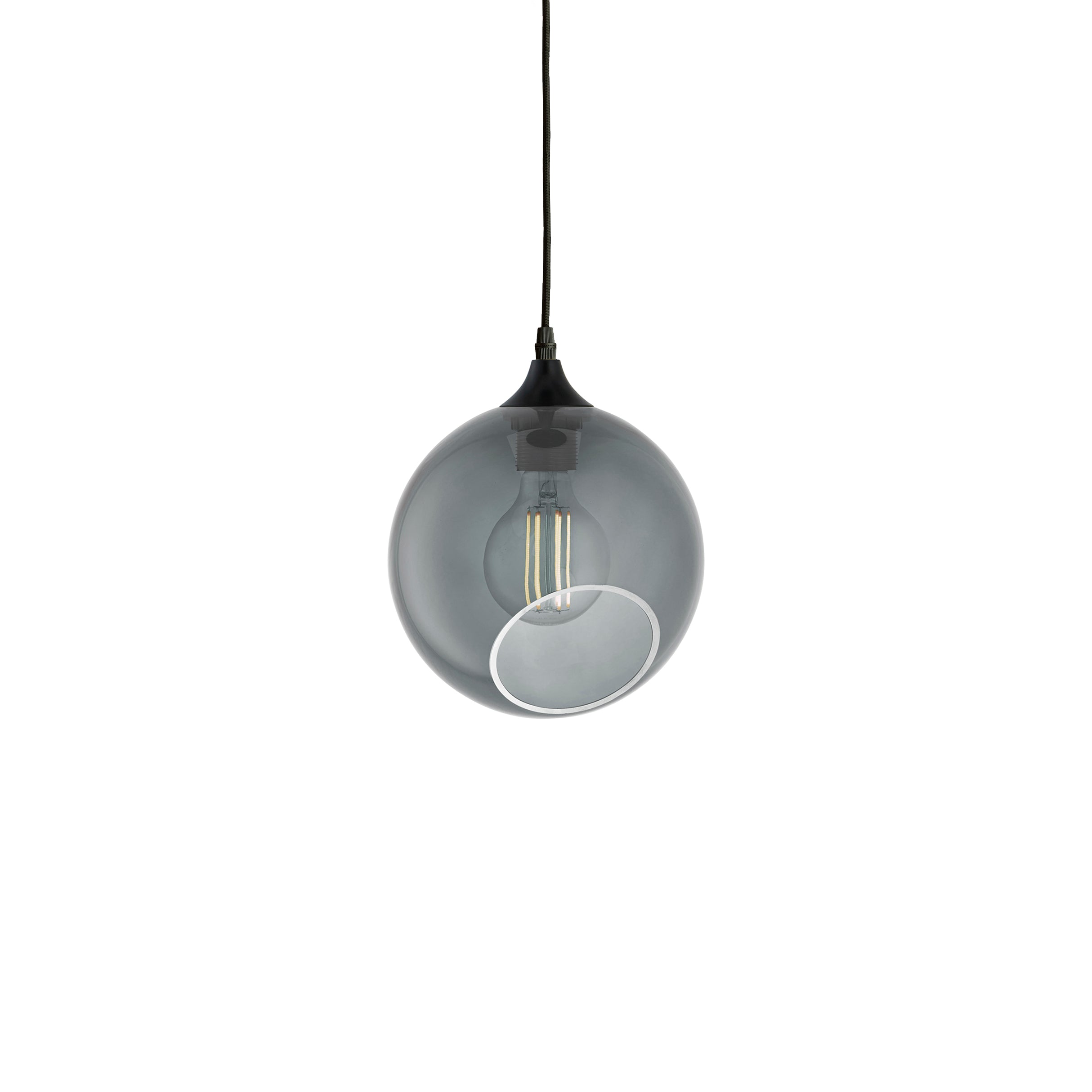 BALLROOM pendant lamp in smoky finish with black detailing