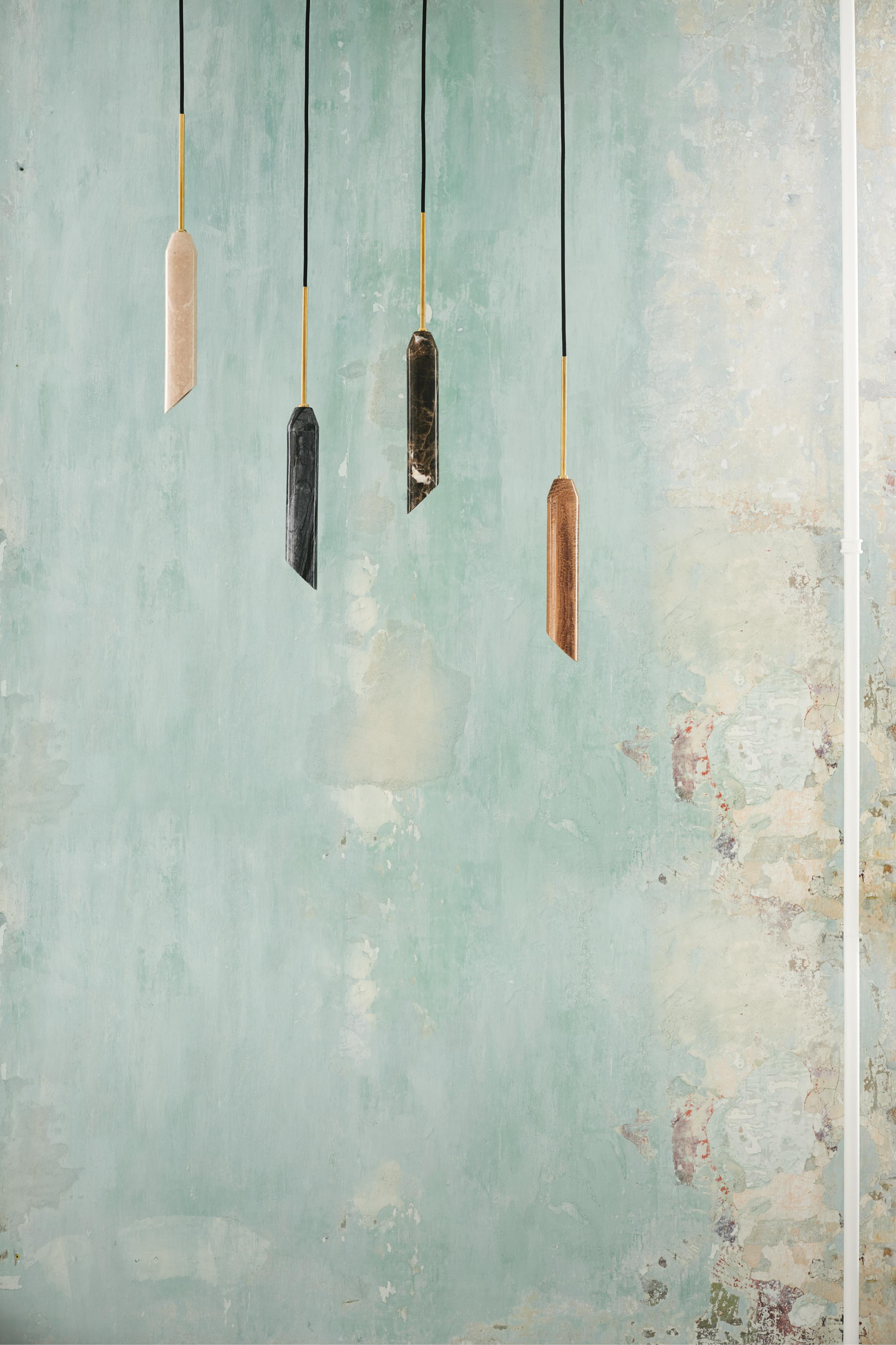 MARBLE ART Pendant Lamp Brown Marble