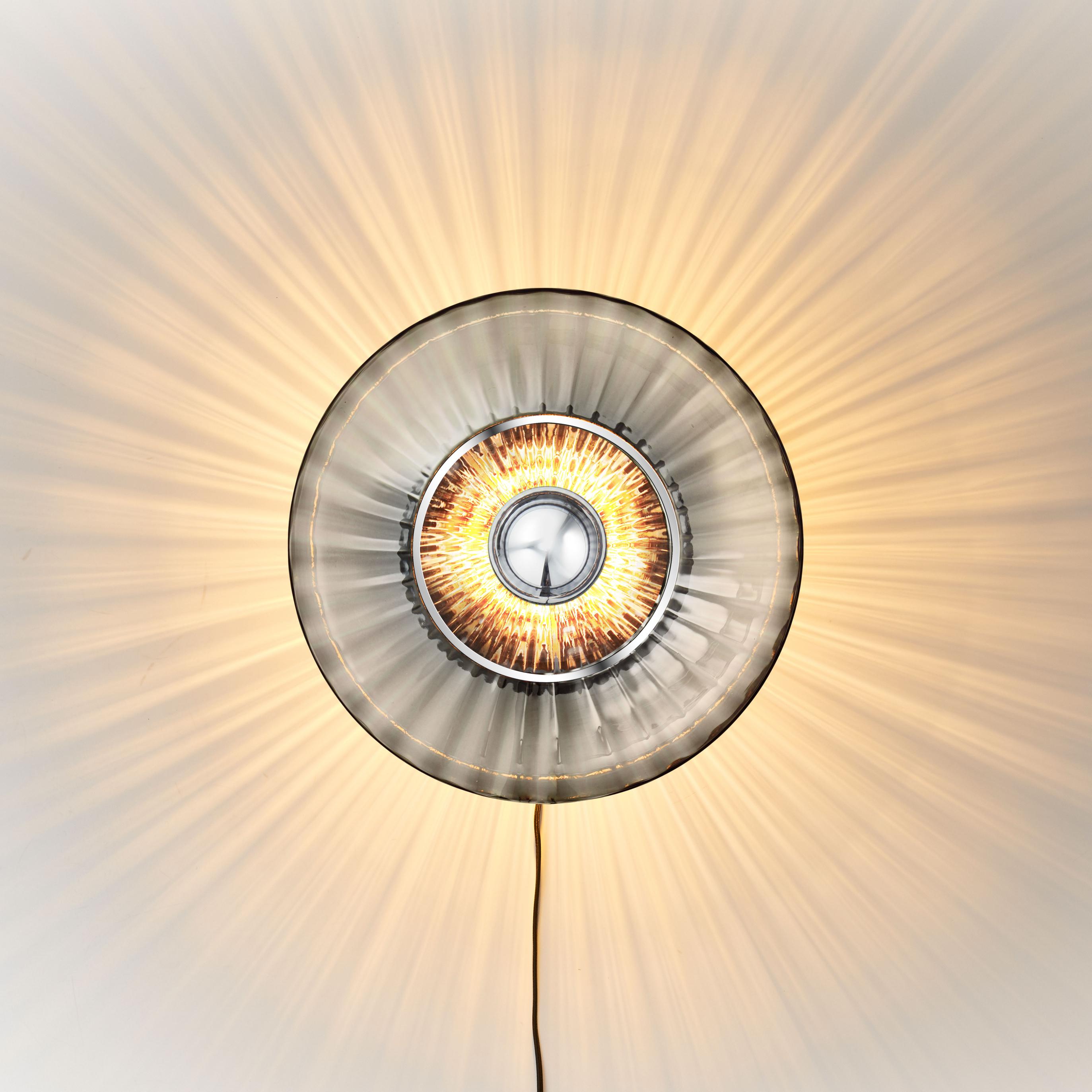 NEW WAVE OPTIC wall lamp smoky glass