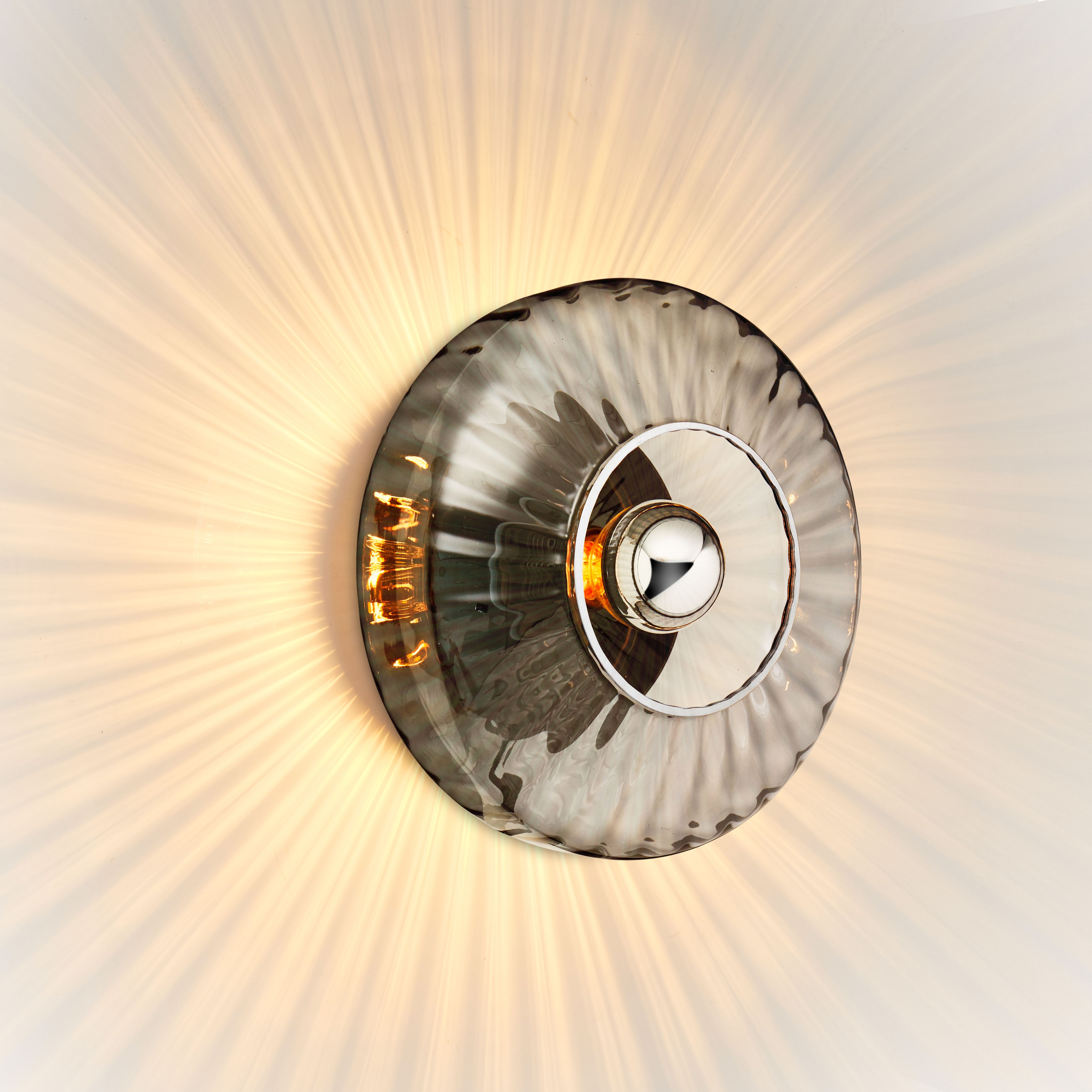 NEW WAVE OPTIC wall lamp smoky glass