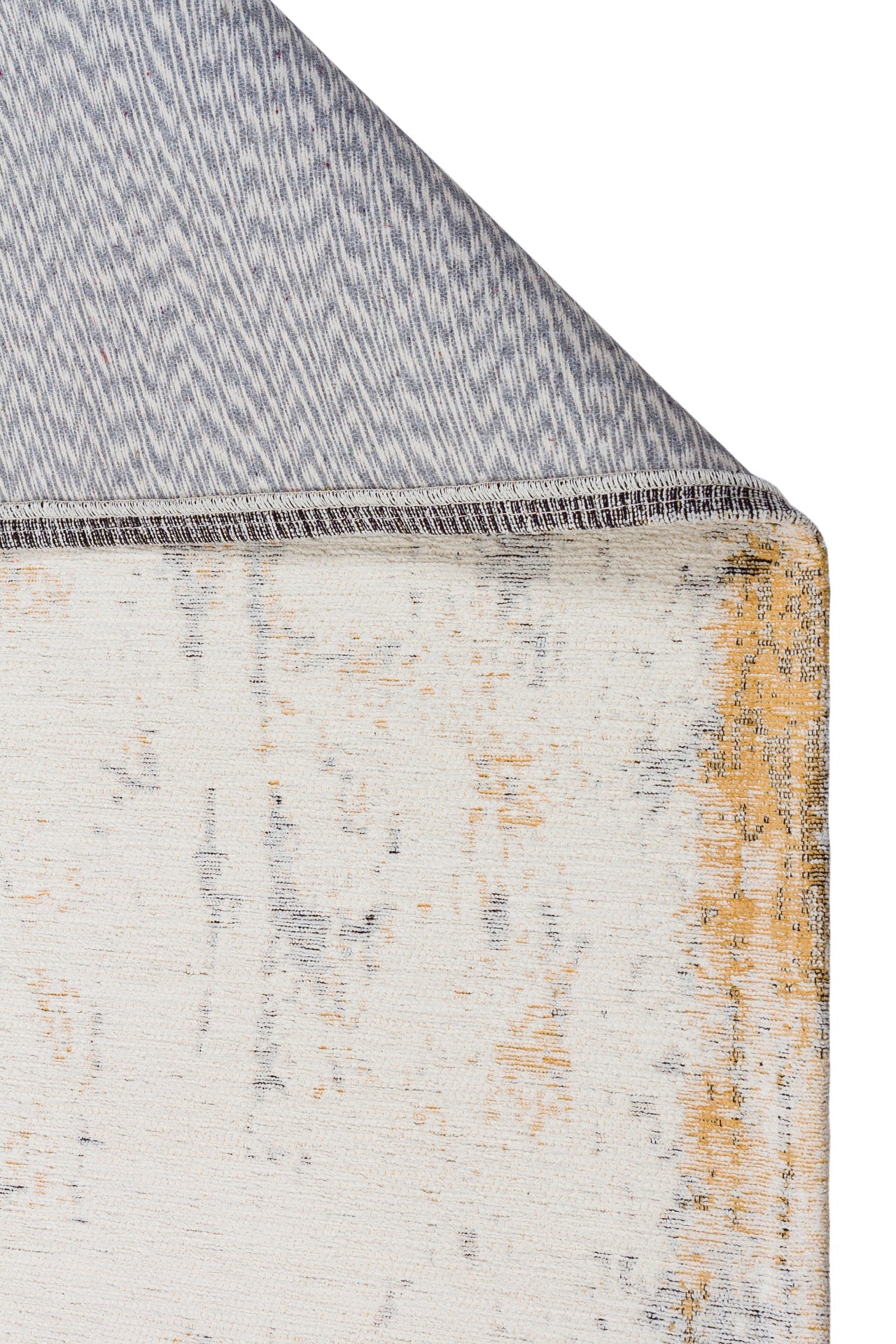 DECO RUGS Beige Rug with Mustard and Black