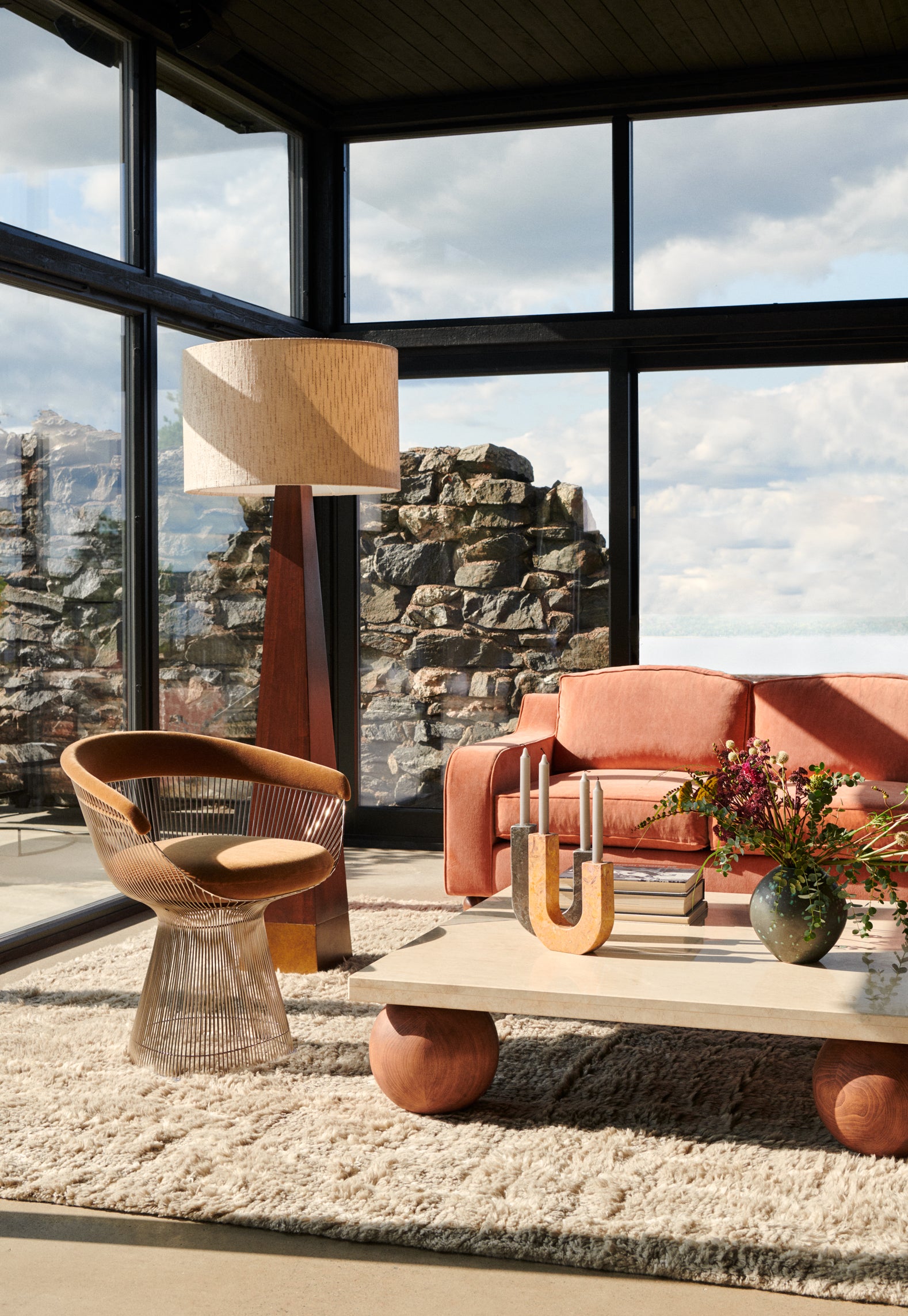 ARCO Candle Holder Orange Marble