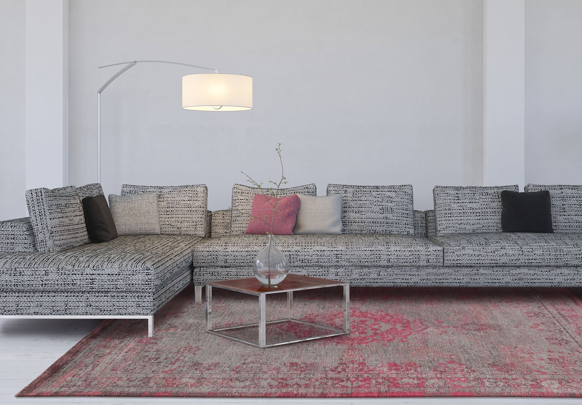 Medillon rosa flash rug rosa grau