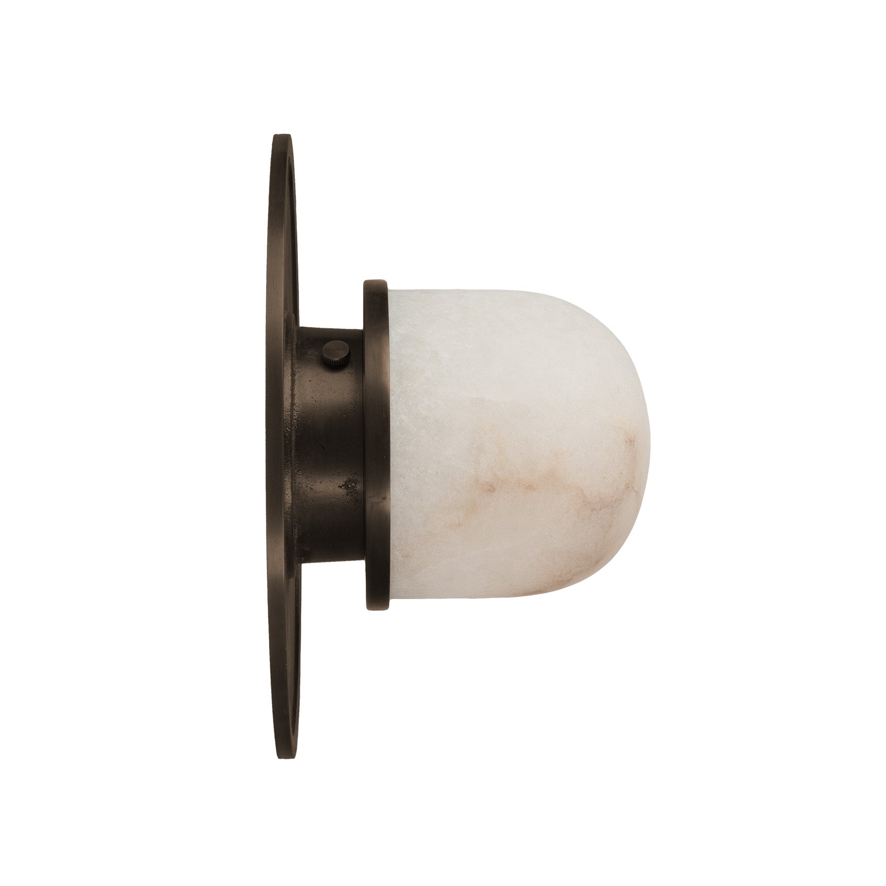 Alabaster Ceiling Light FULL MOON Brass with Dark Patina