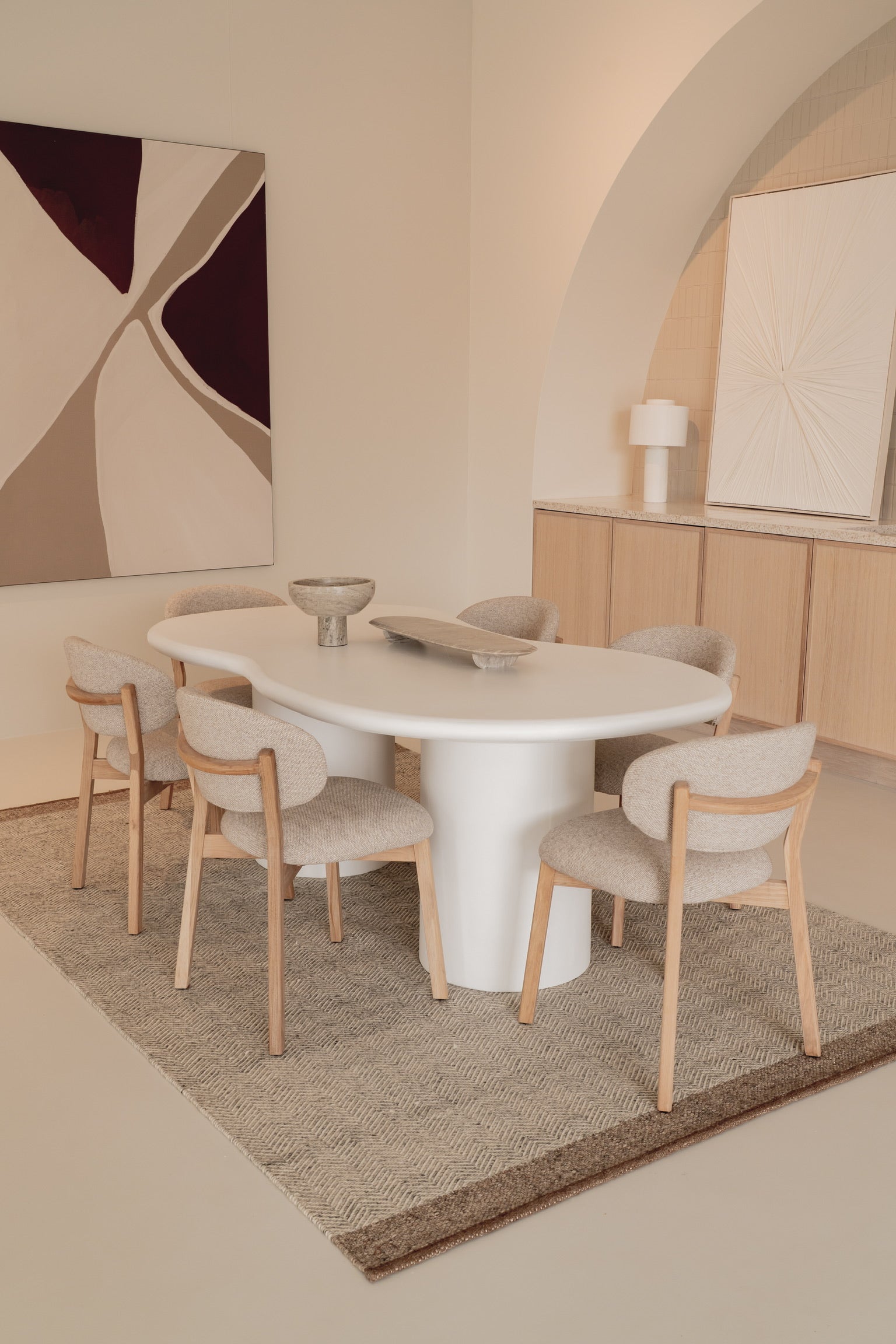 MIKKY taupe chair with oak base