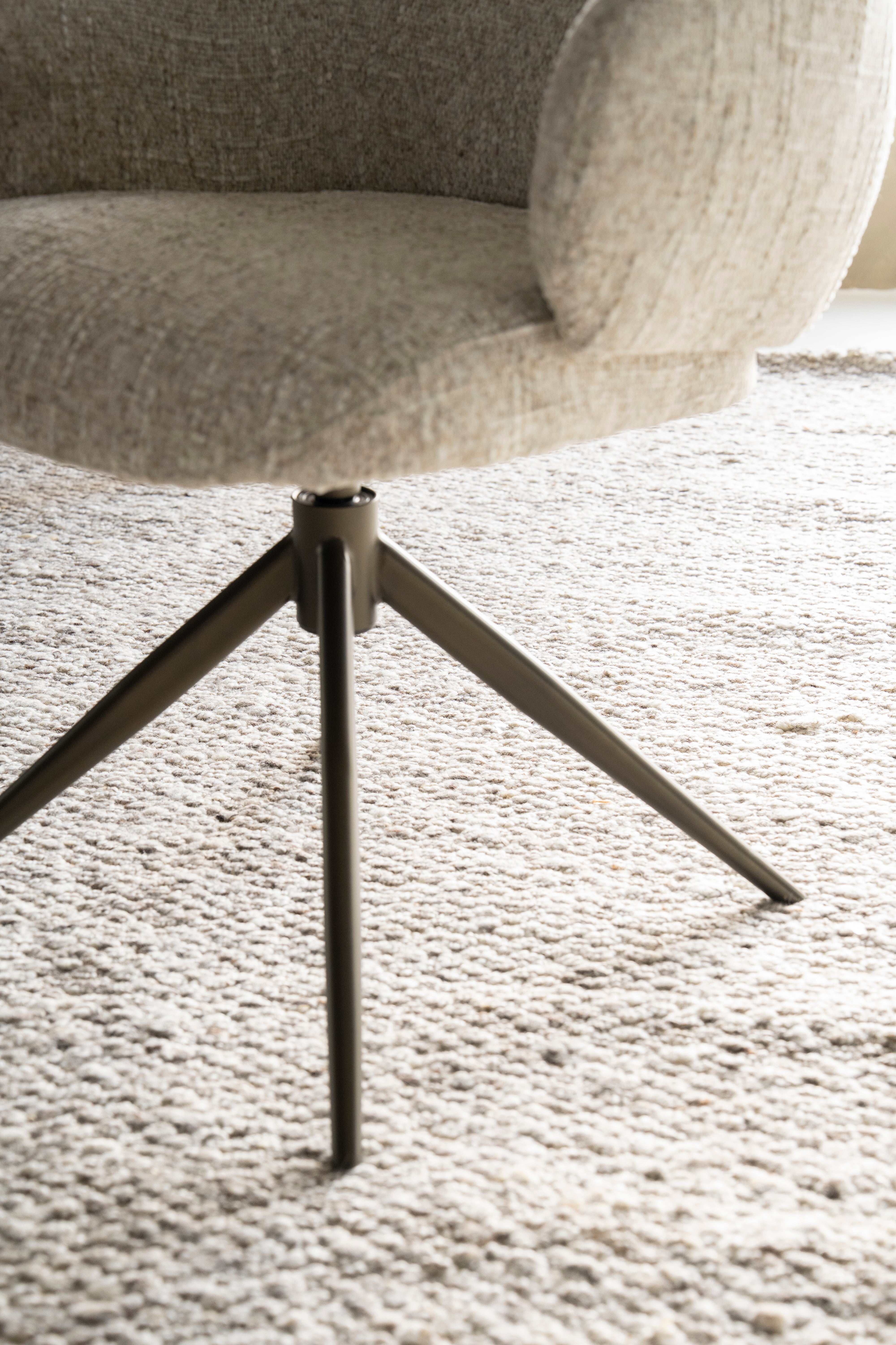 DARCIO swivel chair gray-brown mélange with dark brown base